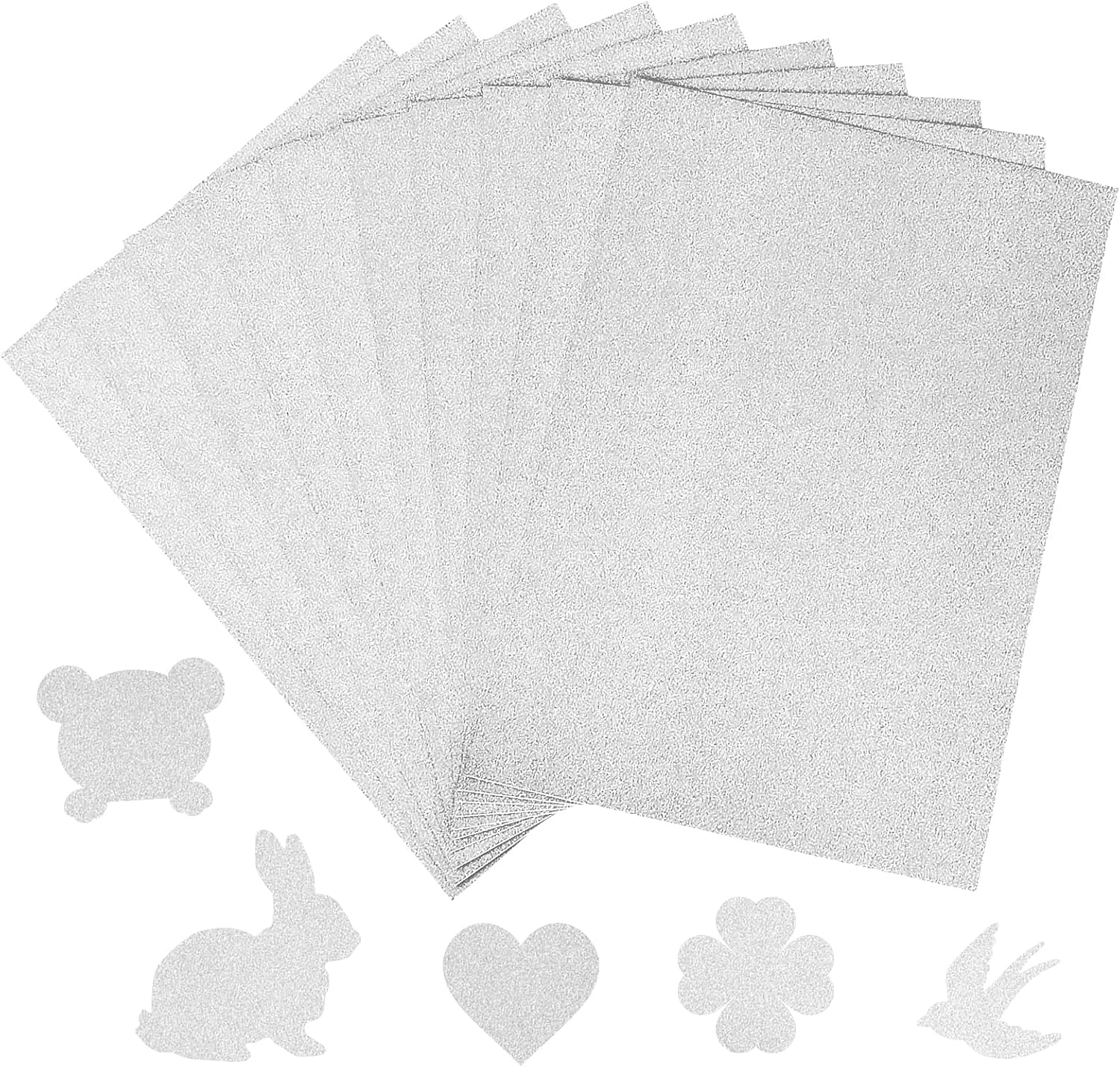 A4 Non-Shed Glitter Cardstock Sheets - Pack of 10-170Gsm Craft Supply for Card Making, Die-Cutting, Crafts Projects - Compatible with Die-Ideal for DIY Creations and School Activities (Silver) image number 3