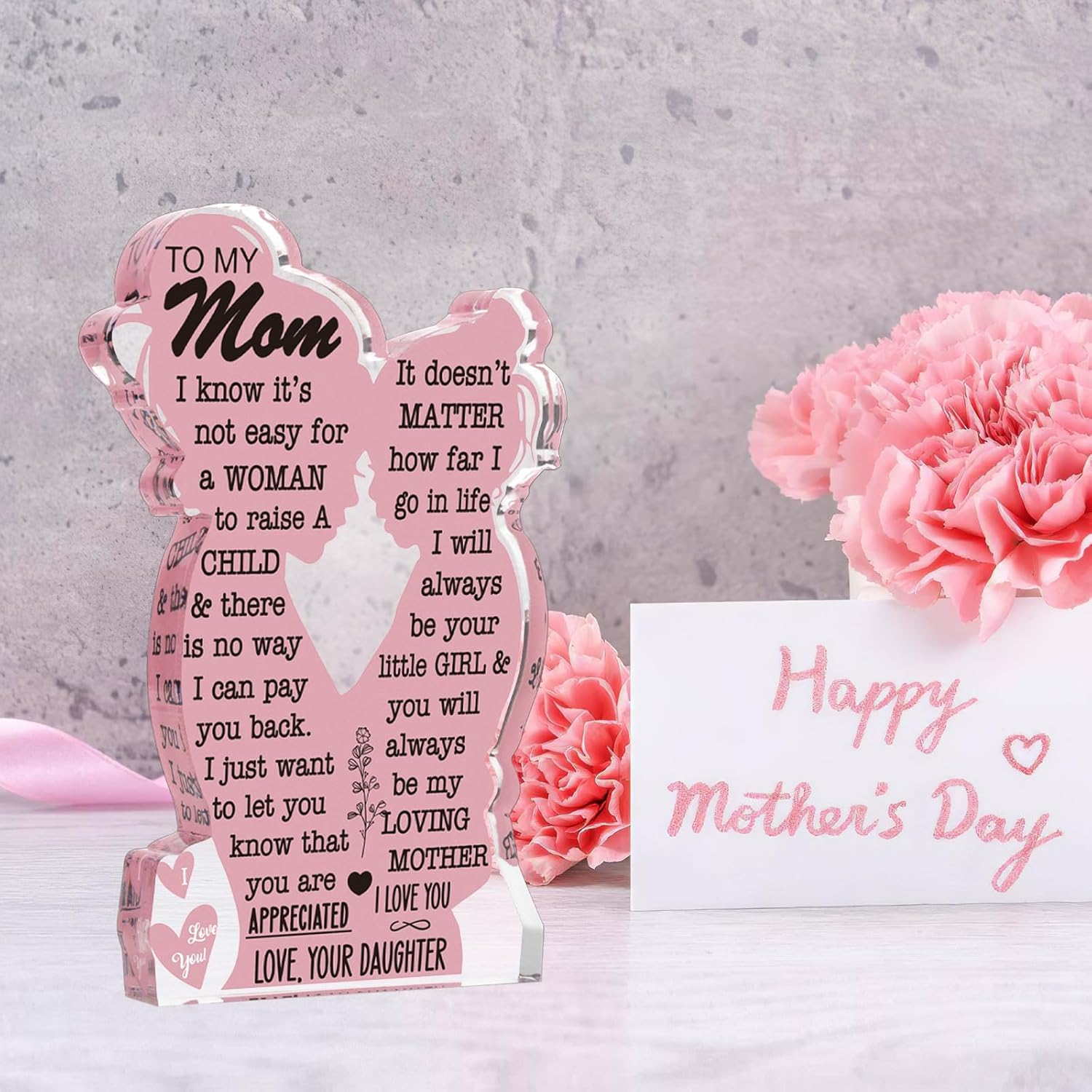Mom Gifts from Daughter Gift Idea for Mom, Mom Day Gift Cool Mother Day Gifts from Daughter Best Mom Ever Gifts New Mom Single Mom Christmas 2025 Acrylic Plaque Sign 12.7 * 7.6CM - Wood image number 6
