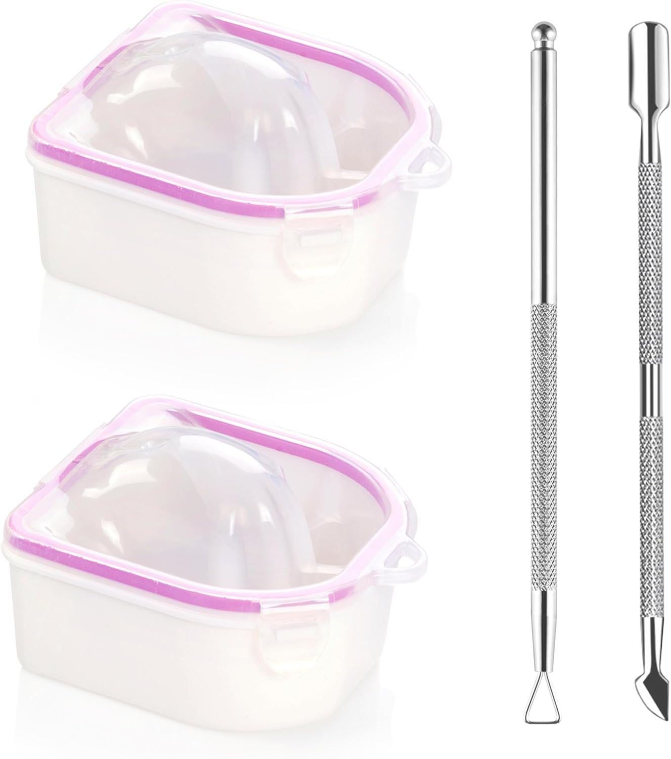 Nail Soaking Bowl (Nail Soaking Bowl 2PCS & Cuticle Pusher Set) image number 1