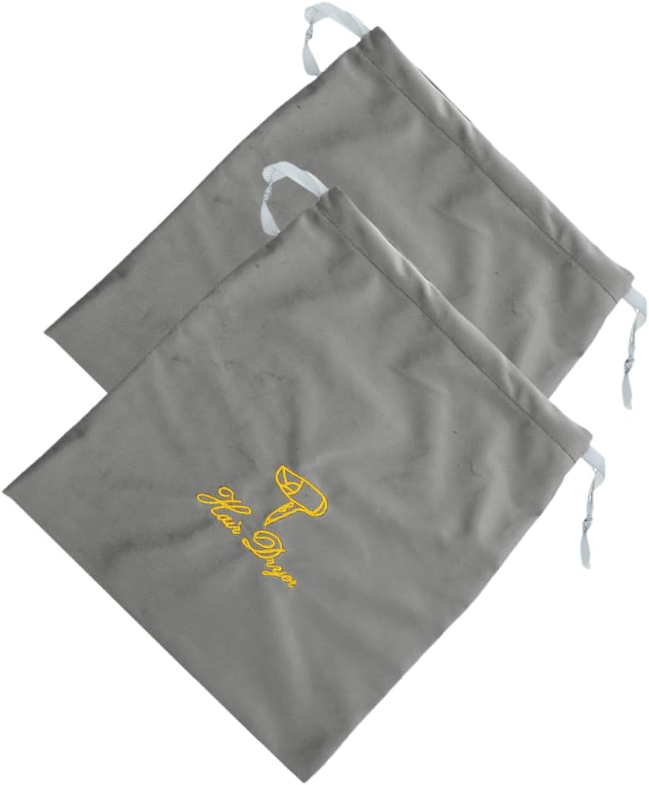 WOONEKY 2Pcs Hair Dryer Storage Bags Travel Cosmetic Bag Drawstring Hair Blower Pouch image number 2