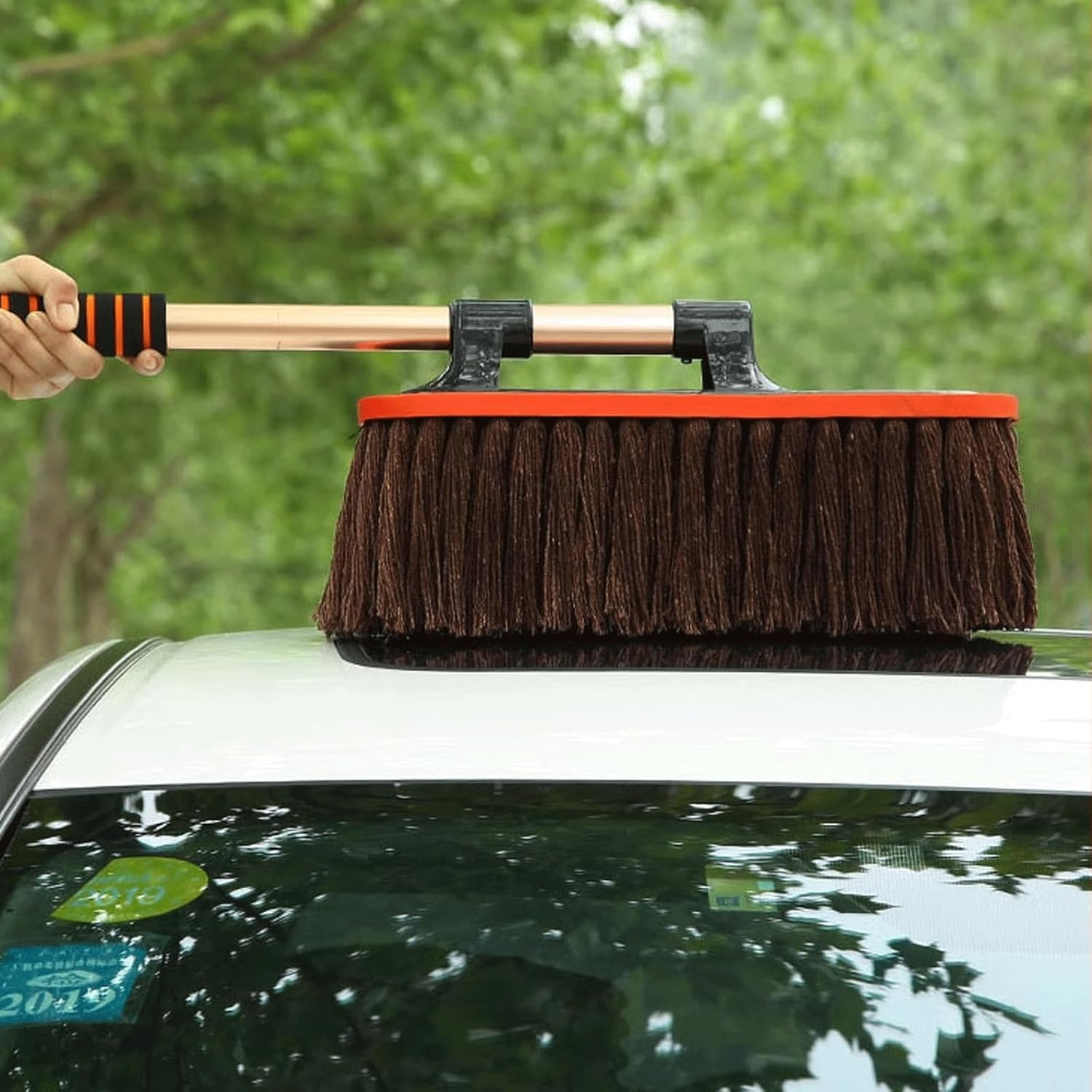 Cleaning Brush Set Car Mop Car Wash Special Tool Car Duster Sweeping Brush with Telescopic Pole Car Cleaning Wax Brush for Car Surface image number 3