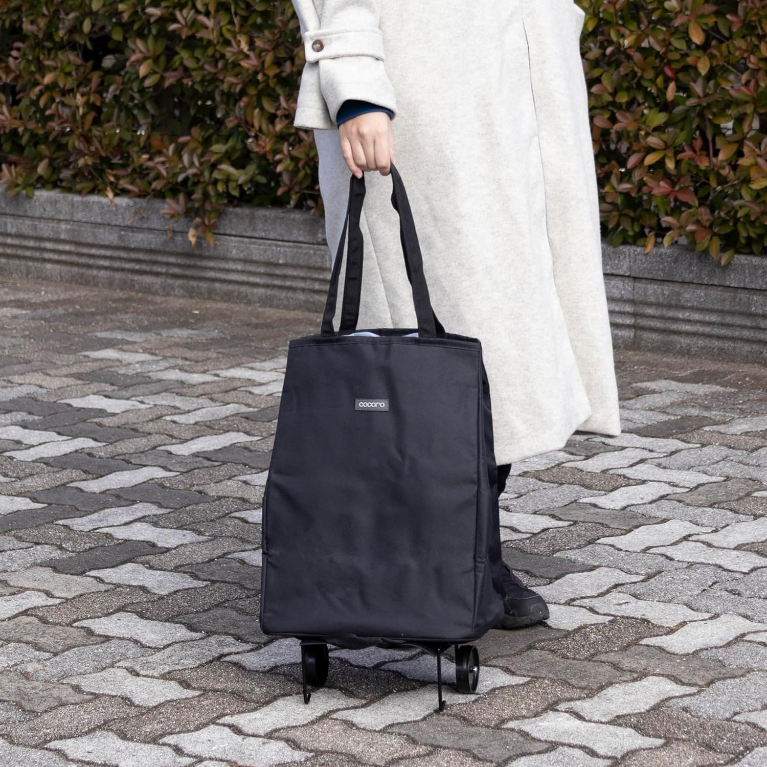 Lep 507834 Cocoro Shopping Cart, Avery Handy Tote Cart, Black, 1.8 Gal (30 L), Includes Luggage Hook, Foldable, Plastic Bottle Storage, Insulated, Thermal Insulation, Eco Bag, Shopping, Stylish, Cute, image number 2