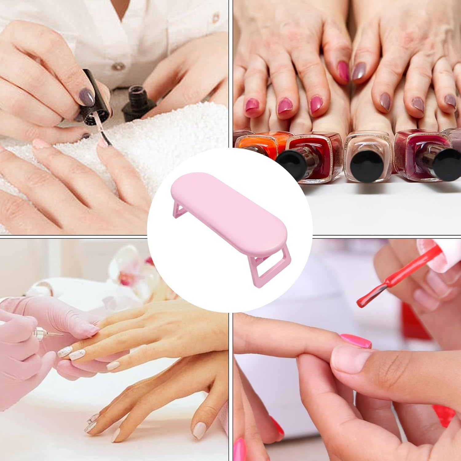 Nail Tech Hand Rest Portable,Non-Slip Arm Cushion for Manicure - Non-Slip Foldable Hand Rest for Professionals Beginners Work Station Salon Manicure Pedicure Outdoors