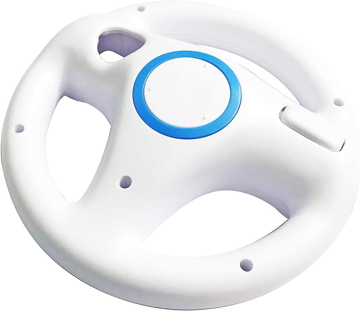 Jadebones 2 Pack Racing Steering Wheel with Wrist Strap for Wii and Wii U Remote Controller (Black+White) image number 4