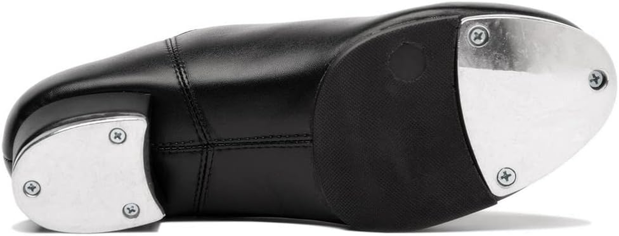 Adult Tap Shoes - Tie up Split Sole Jazz Tap Dance Shoe,Comfortable Tap Shoes Rubber Sole Dance Footwear Suitable for Women Black image number 3