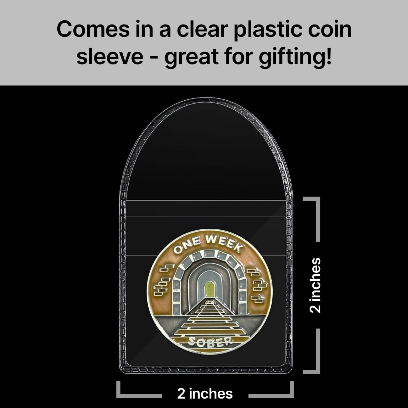 One Week Sober Token | 1 Week Sobriety Chip | Non-Aa, Non-Religious Medallion for Women and Men Celebrating Their Sobriety image number 1