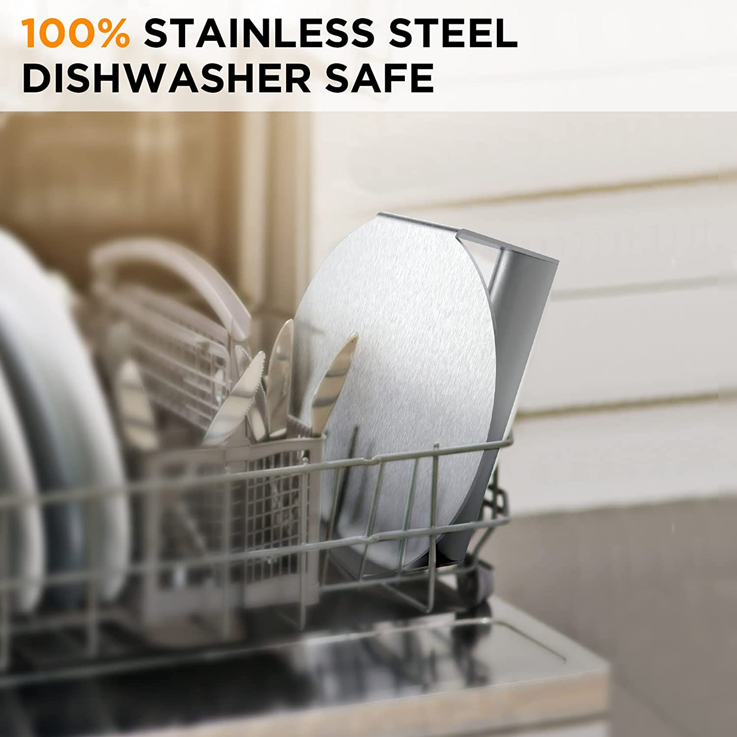 Stainless Steel Burger Press, 5.5 Inch round Smasher, Non-Stick Smooth Hamburger Press Flat Bottom without Ridges, Bacon Grill Perfect for Top Griddle Cooking image number 4