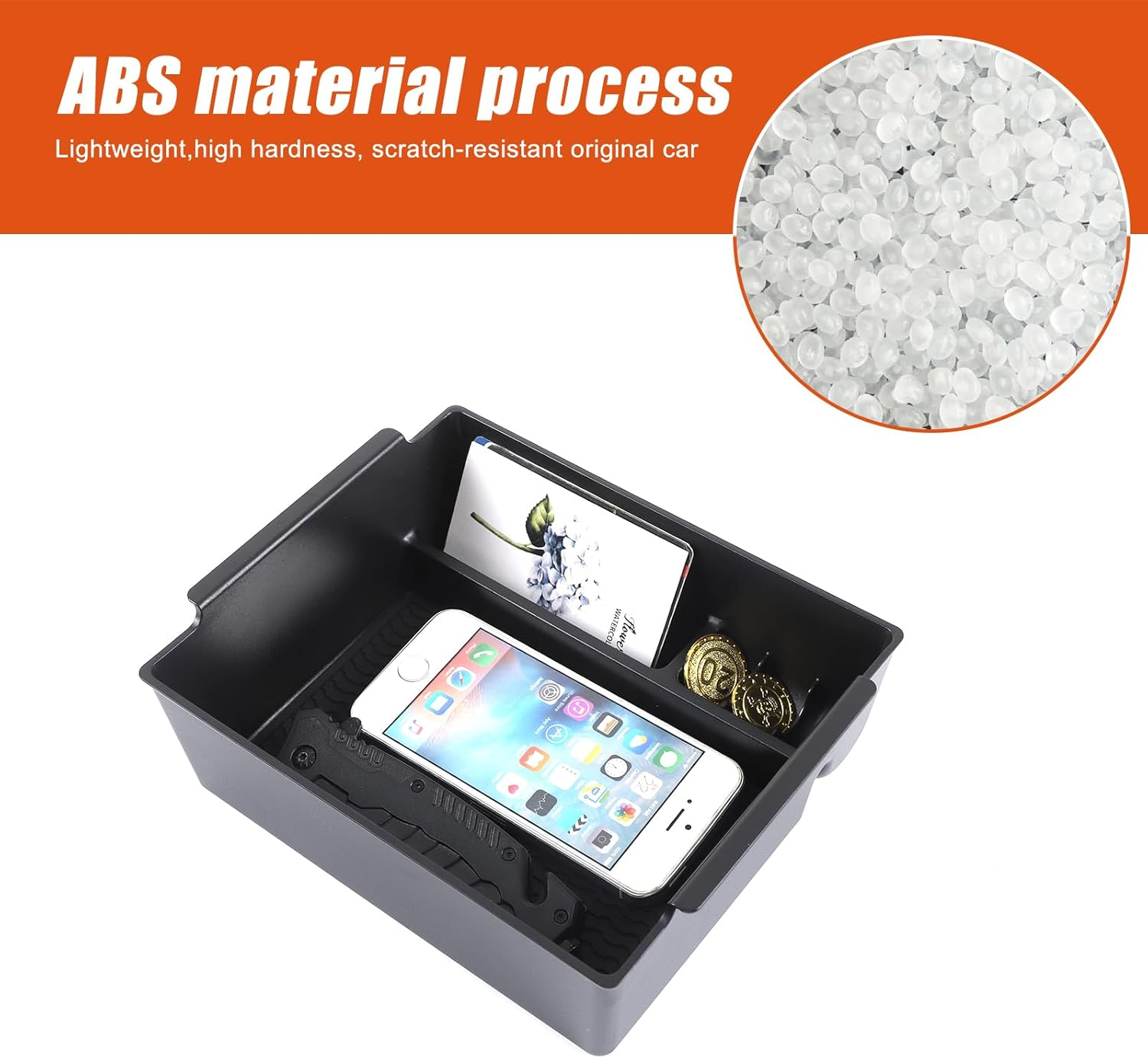 Yinaniutos Center Console Organizer Compatible with Mitsubishi Triton 2024-2025 Accessories | ABS Armrest Storage Box Insert Tray with Non-Slip Mat | 1PC Set image number 6