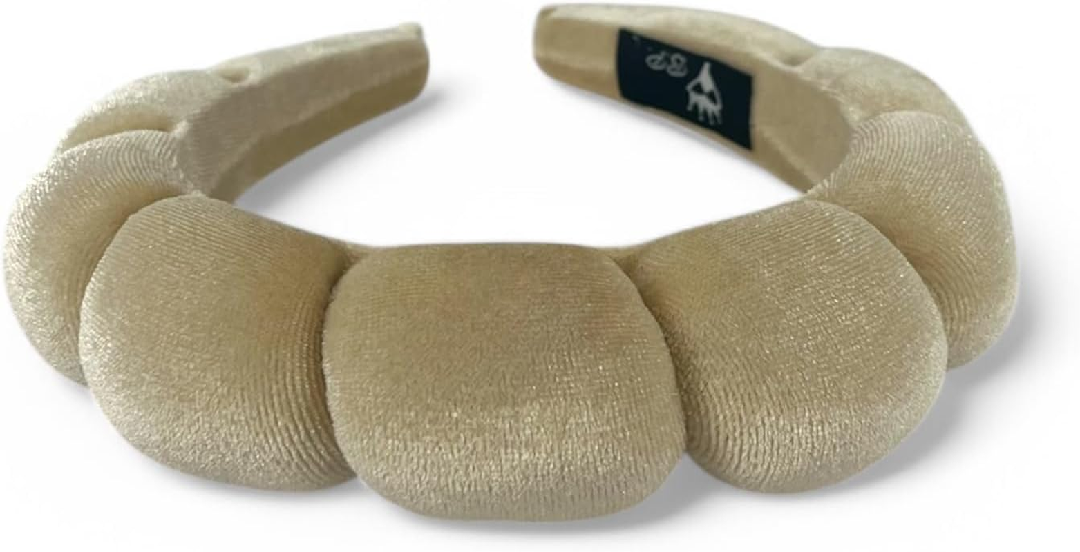 Bottega Della Principessa - Ladies Curved Velvet Headband - Viral Headband Tiktok for Skincare - Makeup - with Organza Bag