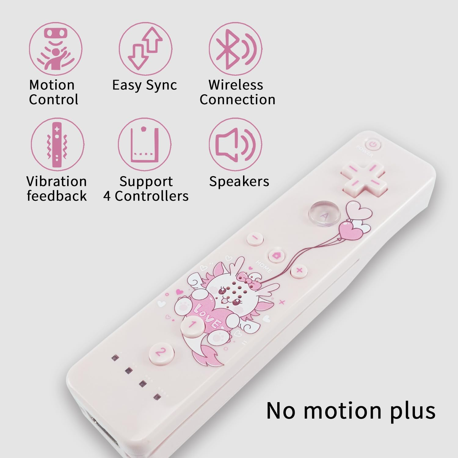 QUMOX Wii Remote Controller and Nunchuck Pink Compatible for Wii/Wii U Console (Motion plus Not Included) image number 1