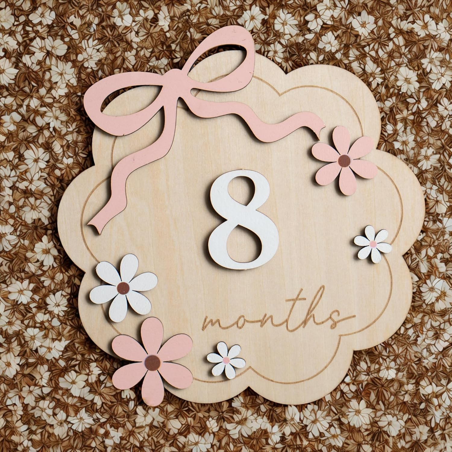 Baby Monthly Milestone Sign,1-12 Monthly Baby Milestone, Month Milestone Baby Girl, Baby Months Milestone, Newborn Photography Props Double-Sided image number 3