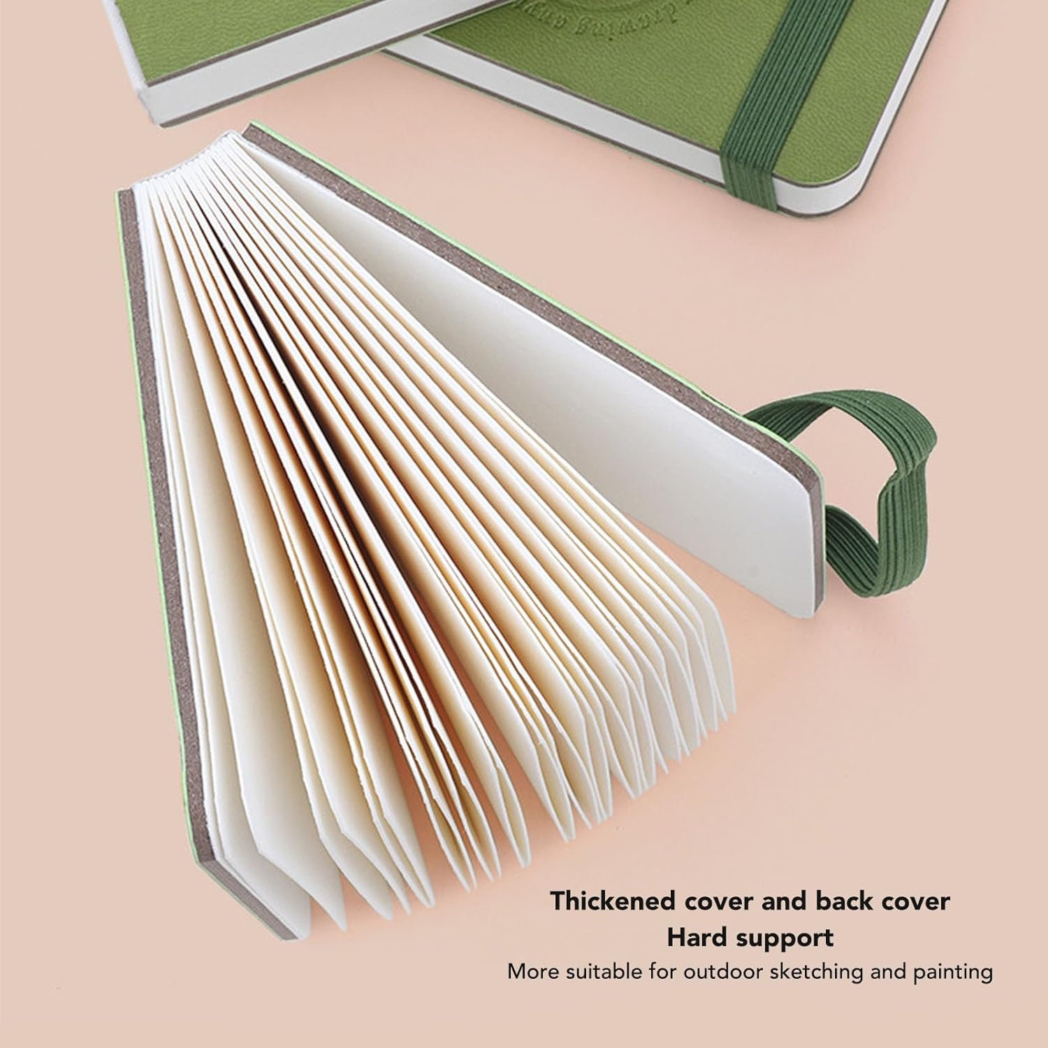 Watercolor Sketchbook, Portable Pocket Travel Diary Book 300GSM 30 Sheets 14 X 9Cm, Ideal for Landscapes, Perfect Travel Companion, Versatile Use, for Outdoor Sketching (Green)