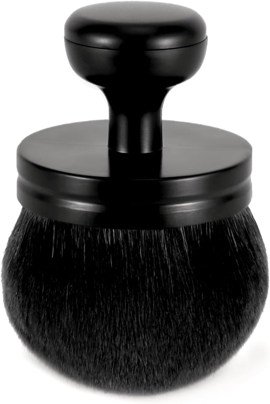 Extra Large Self-Tanning Pedzel, Wide Head Body Makeup Scrub Oval Applicator for Self Tanning on Back Scrub Kabuki for Sun Cream Subclad Face (Black)