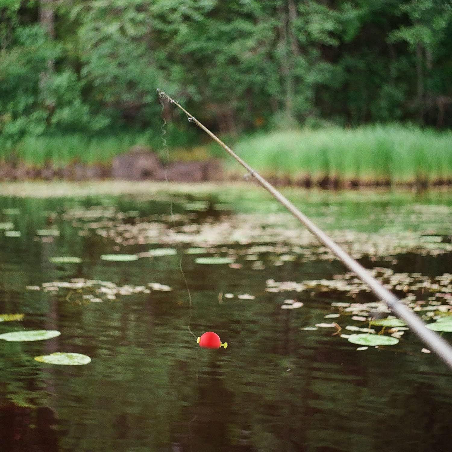 Fishing Bobbers, 15-Pack, B-Ball Shape Weighted Foam Snap-On Floats for Bluegill, Crappie, Bass, Trout, Enhanced Visibility image number 1