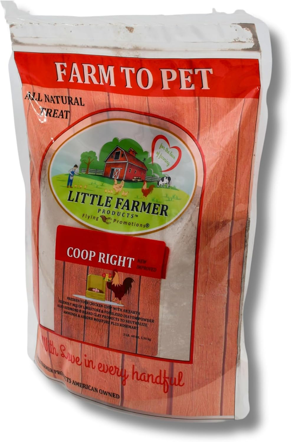 Coop-Right Chicken Coop Natural Poultry Dust Bath Nest Freshener Odor Eliminator | Redmond Clay, Diatomaceous Earth, Rosemary | 3 Lb