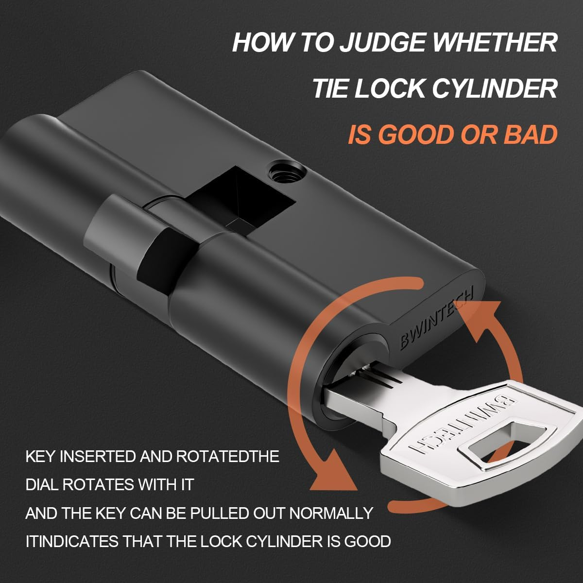 Bwintech 60 Mm (30/30) Black Zinc Alloy Euro Cylinder Lock, Door Drum Lock, Key Key with 8 Horizontal Dimple Keys image number 6