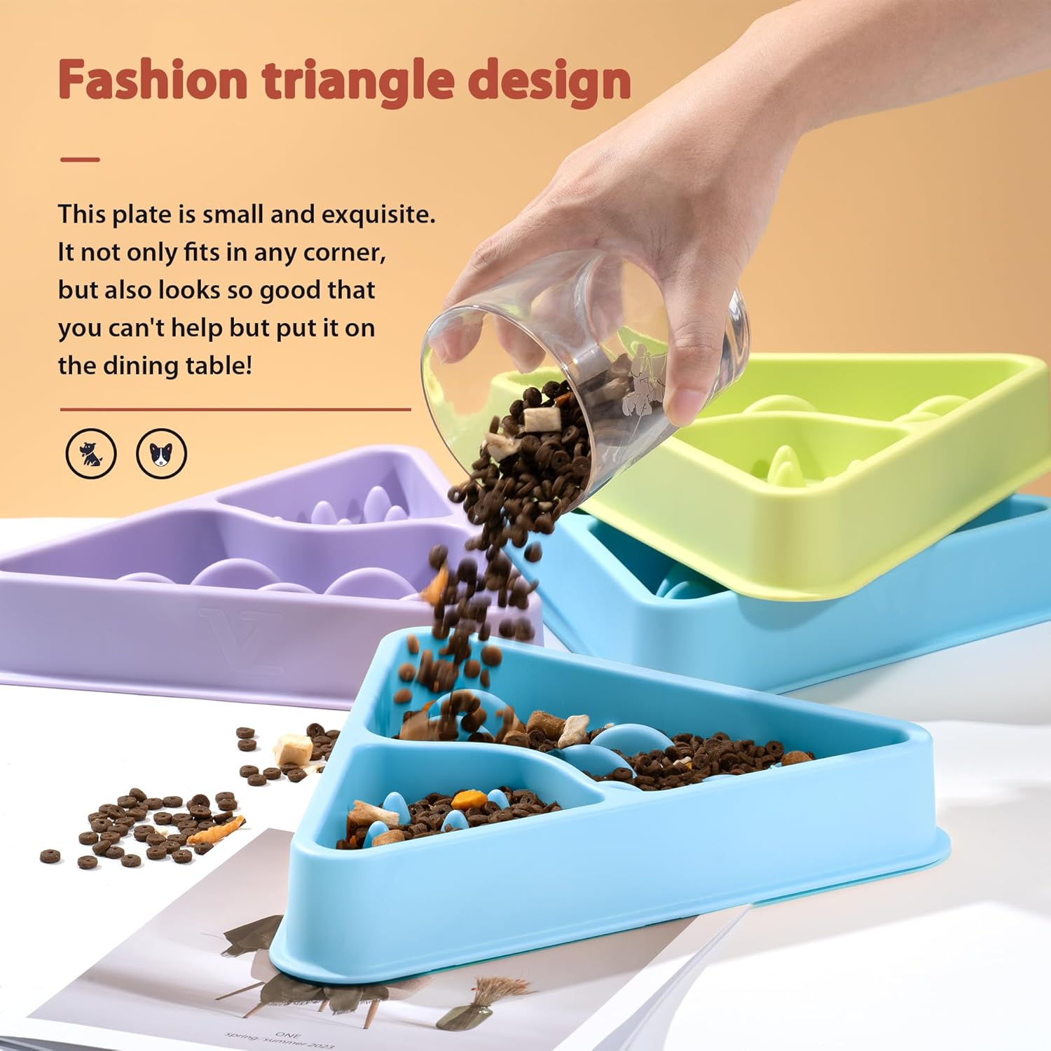 Li&Zhao Dog Slow Feeder Bowl - Slow Feeder Dog Bowls Large Breed Dog Puzzle Feeder Slow Eating Dog Bowl Dog Bowls Slow Feeder Puppy Slow Feeder Bowl(Blue)