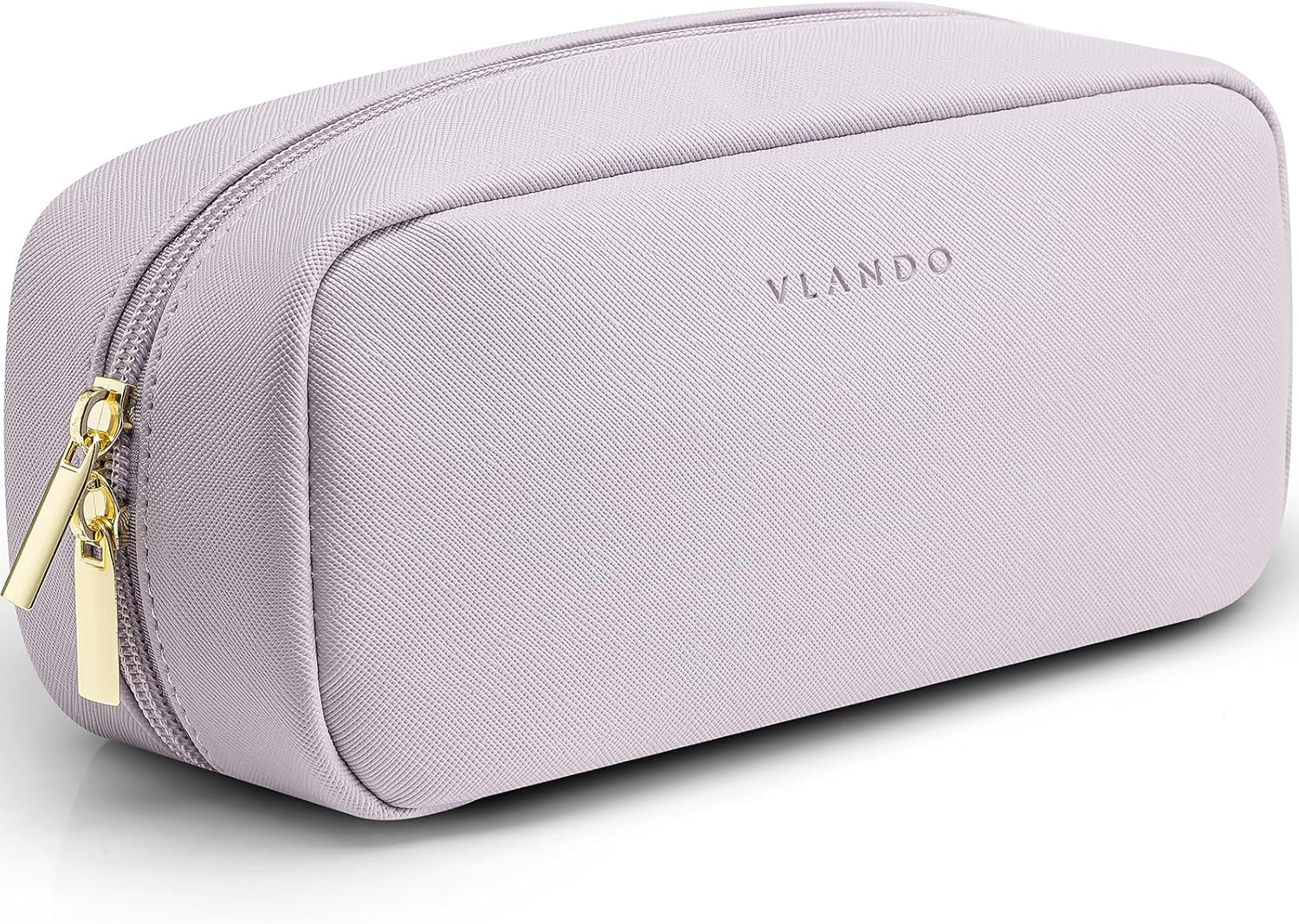 Vlando Travel Makeup Bag, Small Makeup Bag for Purse, Milk Tea