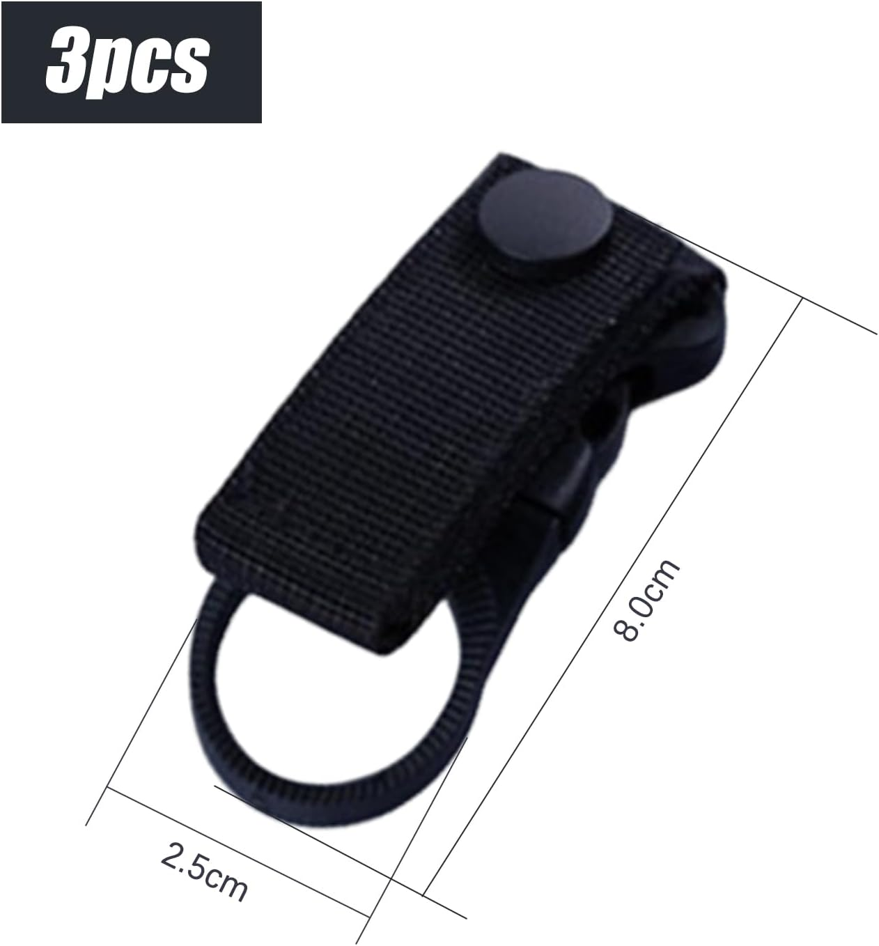 3Pcs Bottle Hanging Buckle Clip Outdoor Portable Water Bottle Ring Holder for Backpack Belt Belt Outdoor Camping Hiking Mountaineering Traveling Cycling Running Fitness Black image number 4
