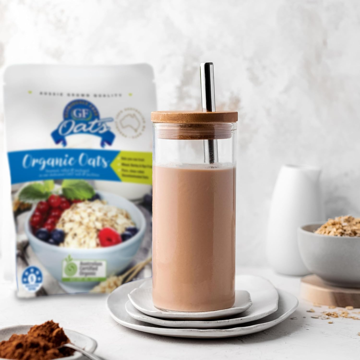 GF Oats Oaty Starter Pack |500G X 3 |12 Serves per Pack | Includes 3 Types |Aussie Wheat Free, Rye Free, Barley Free, GMO Free, Glyphosate Free & Vegan Rolled Oats. Tested Nil to Gluten Contamination image number 6