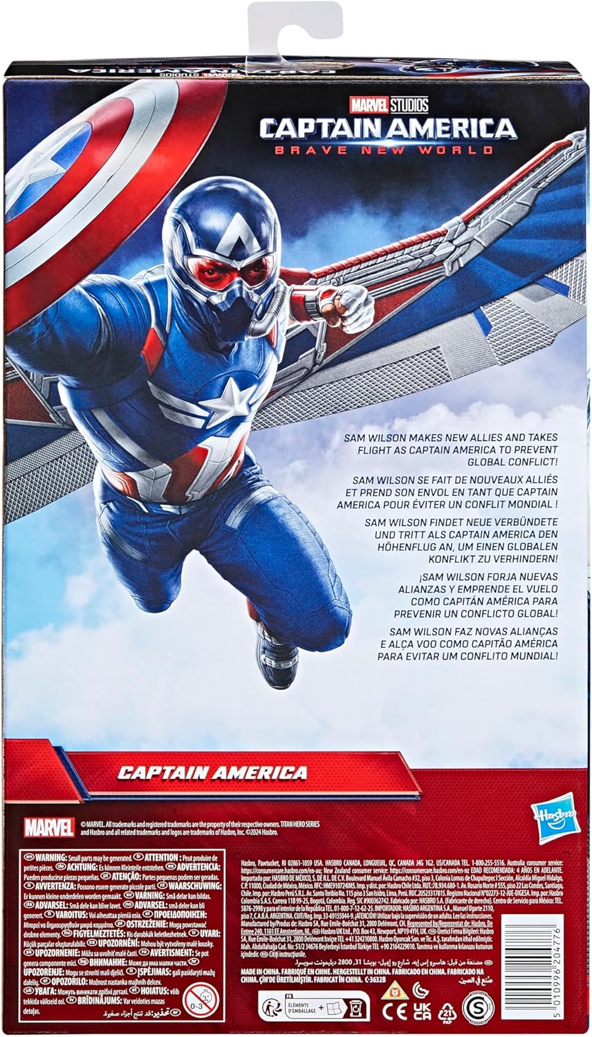 Marvel Studios Captain America Brave New World, 12-Inch Deluxe Captain America Action Figure, Shield & Accessories, Super Hero Toys for Kids 4 and Up image number 5