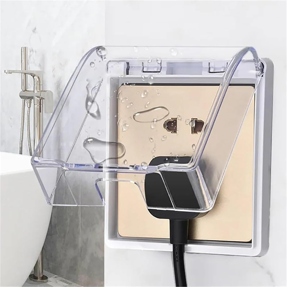 Power Point Cover, Powerpoint Cover Child Proof,Green Switch Socket Protective Cover Splash Proof Box Bathroom Toilet Waterproof Box image number 2