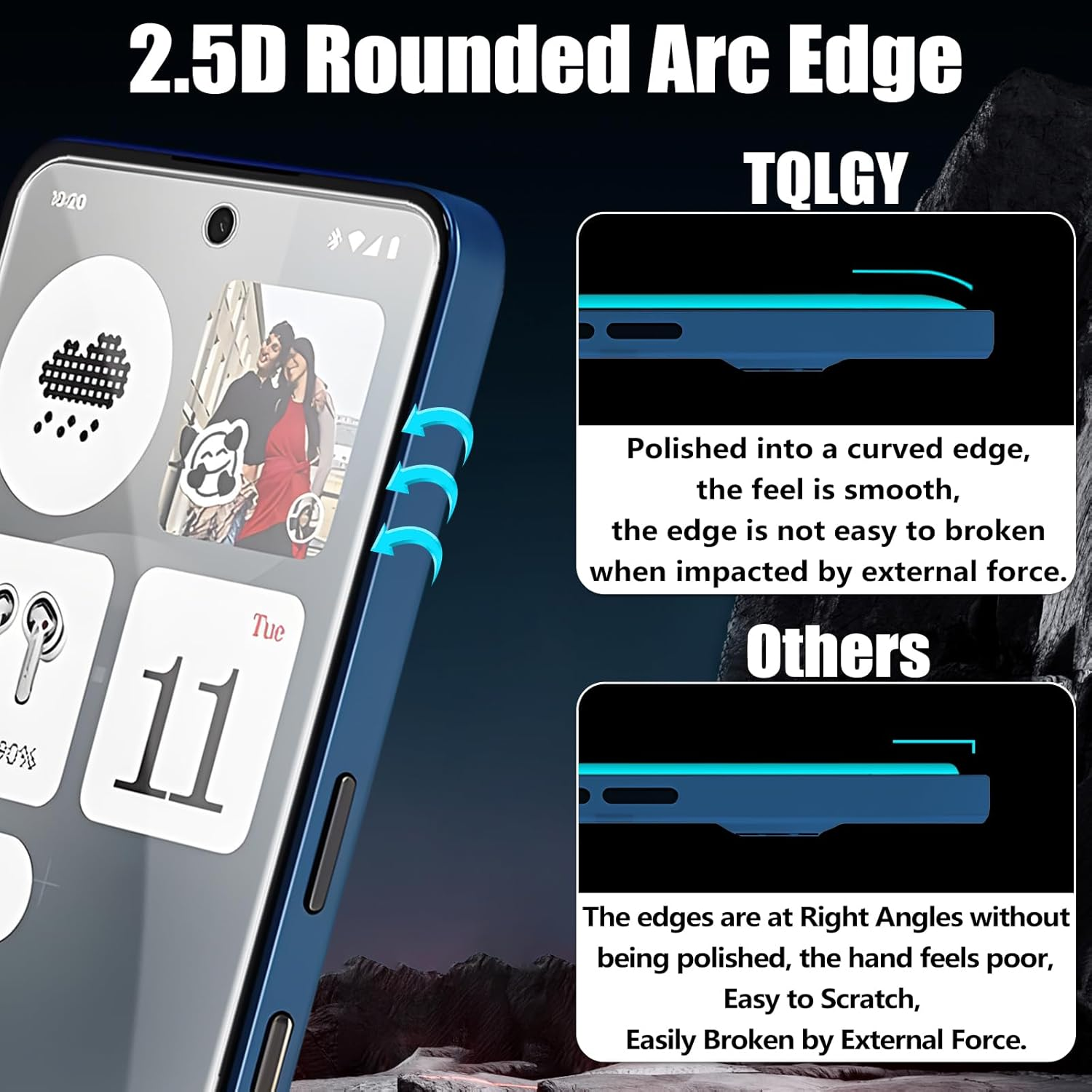 TQLGY Tempered Glass Screen Protector for Nothing Phone 3A/3A Pro/Cmf Phone 2 Pro 6.77-Inch, 9H Hardness, HD Clear, Anti-Scratch, Bubble-Free Installation, 2-Pack image number 2