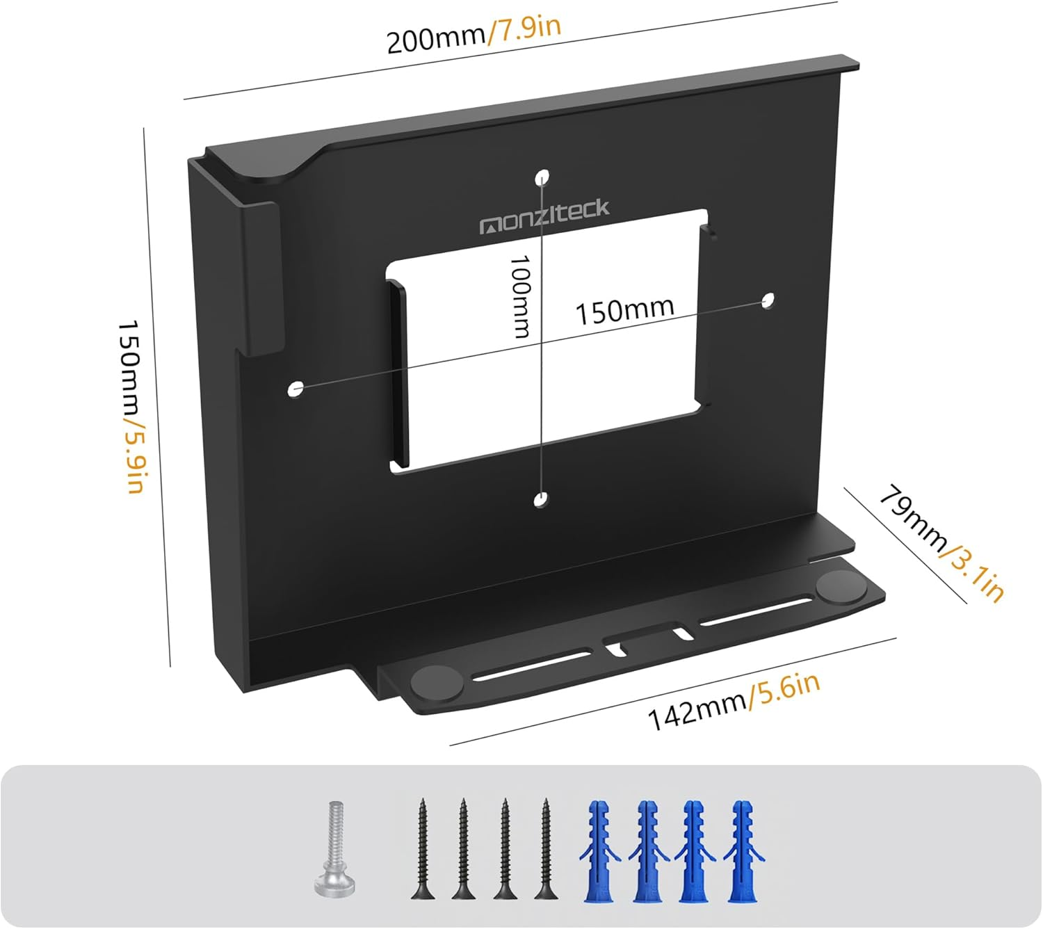 Monzlteck Wall Mount for Ps5(Disc and Digital),All Metal Vertical Hanging on Wall, Space Saver, Easy to Install(Black) image number 6