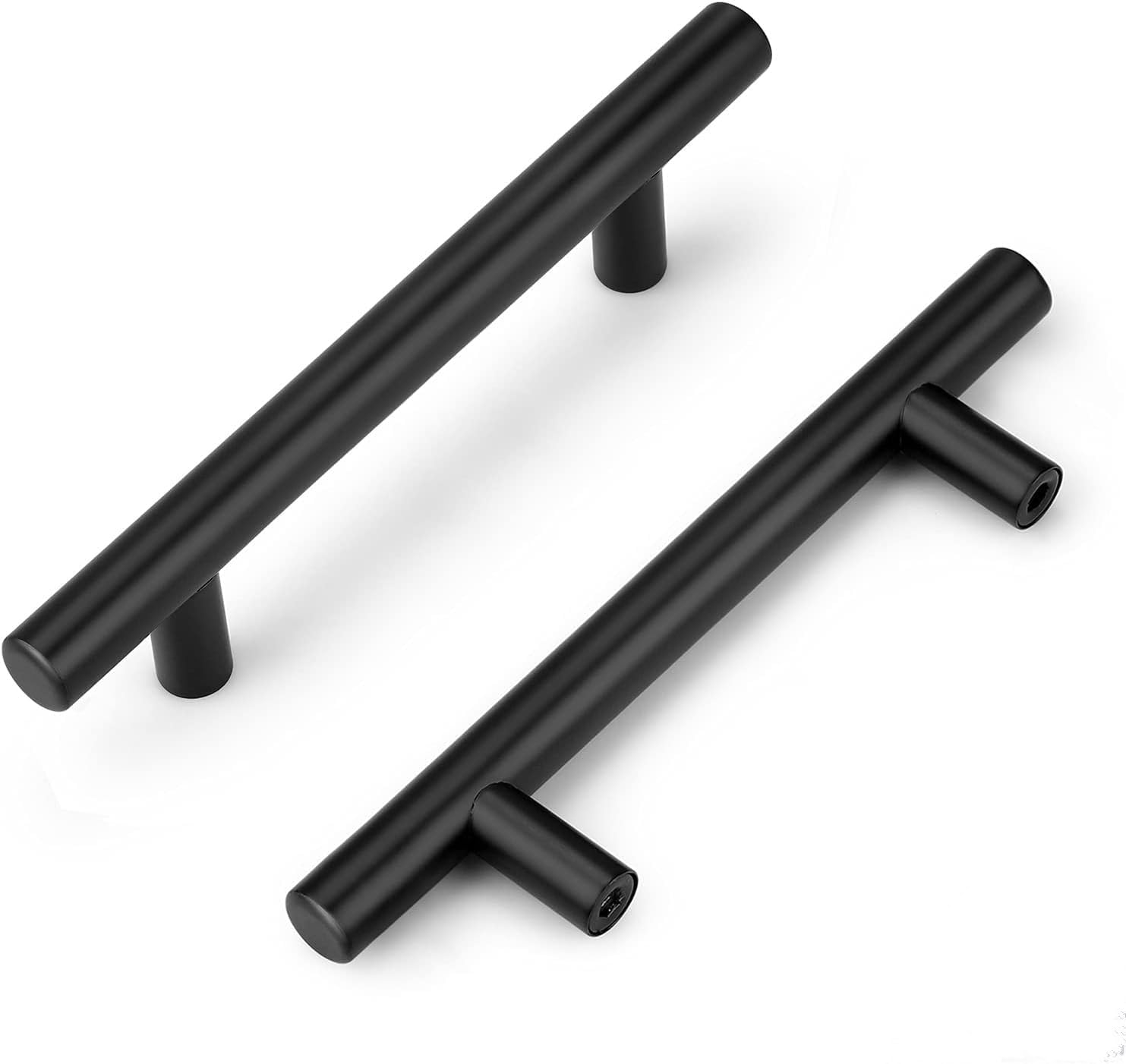 10 Pack Cabinet Pulls Matte Black Stainless Steel Kitchen Drawer Pulls Cabinet Handles 6&rdquo;Length(Black) image number 5