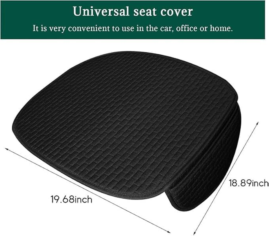 Car Front Seat Cover Cushion Pad with Storage Pocket,1Pc Car Seat Front Pad Auto Front Seat Protector Pad with Storage Pocket,Front Bottom Seat Protector Pad Car Seat Cover with Storage Pocket,Black