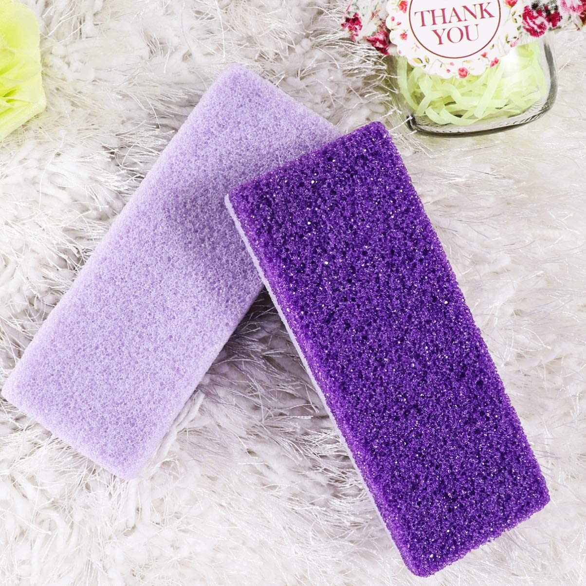 HEALIFTY 2Pcs Foot Pumice Stone Exfoliator Pedicure File Block Callus Remover Scrubber (Purple) image number 3
