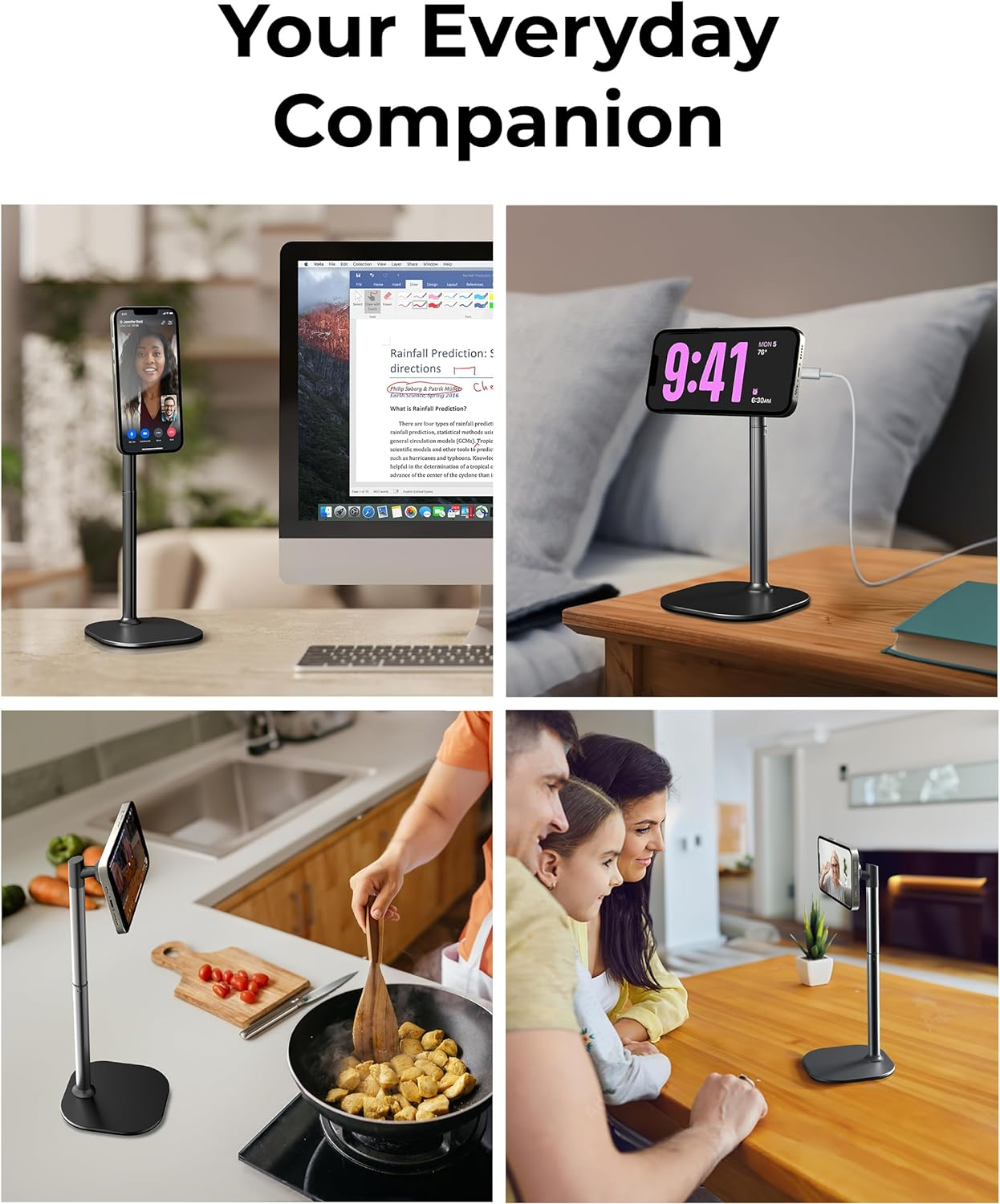 Cooper Magstand - Magsafe-Compatible Iphone Stand for Desk & Video Recording, Compatible with Iphone 17 Pro Max, 16/15/14/13/12, Magnetic Phone Stand (Black) image number 5