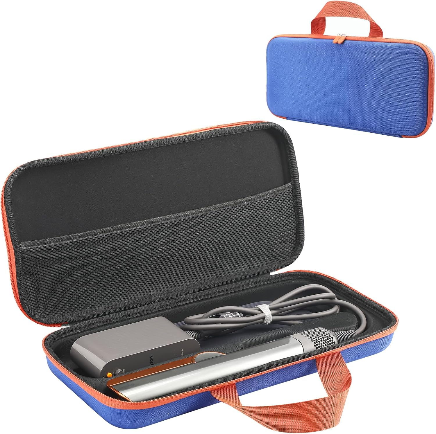 Buziba Travel Carrying Case for Dyson Airstrait HT01 Hair Straightener Hard Protective Case Storage Bag Layer Hair Accessories Tools Orgnizer (Gray and Orange)
