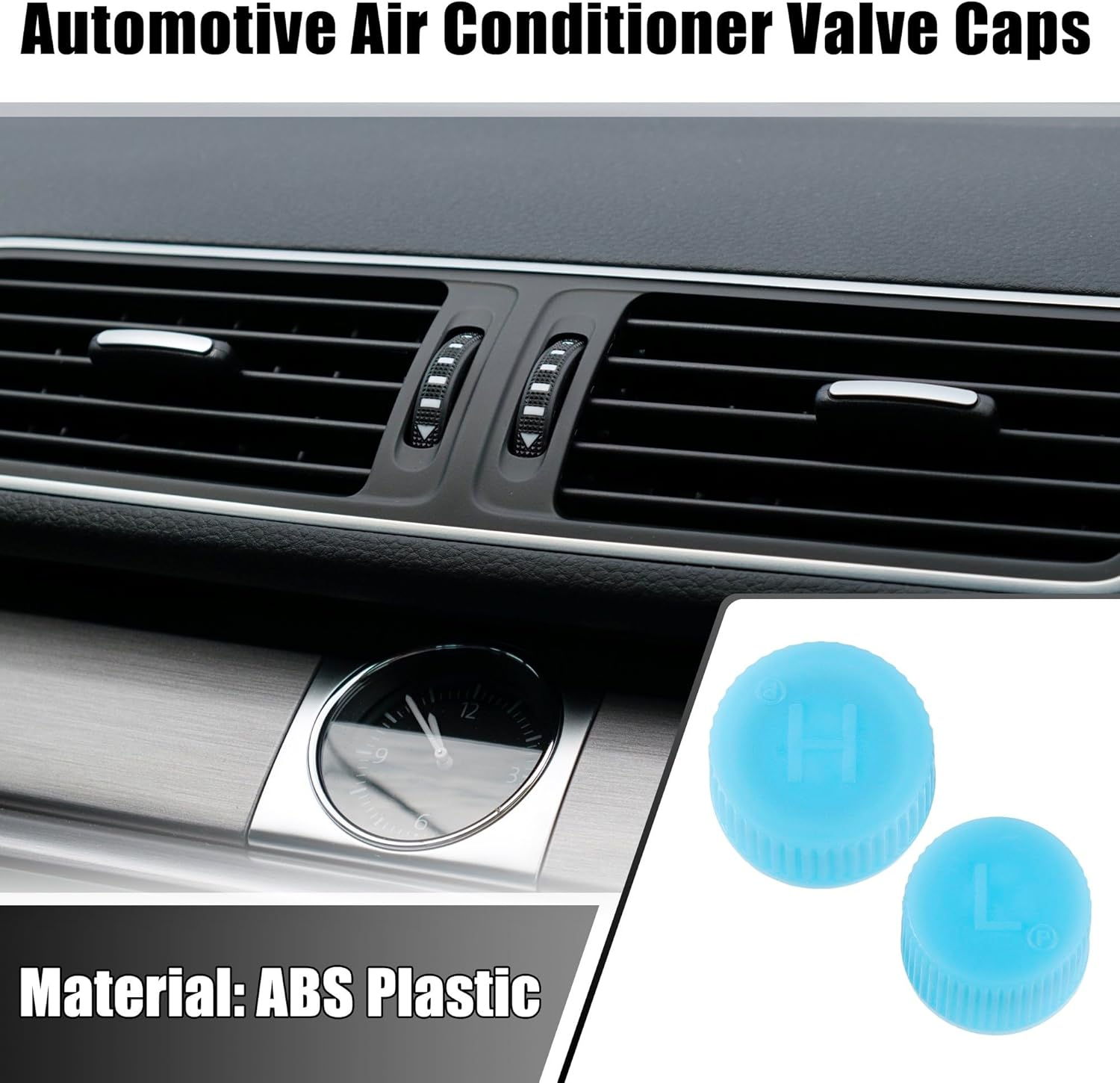 2 Pcs Blue Replacement Valve Caps for Car Air Conditioning, Leakproof R134A AC System Charging Port Caps (High and Low Pressure) Valves Air Conditioning image number 3
