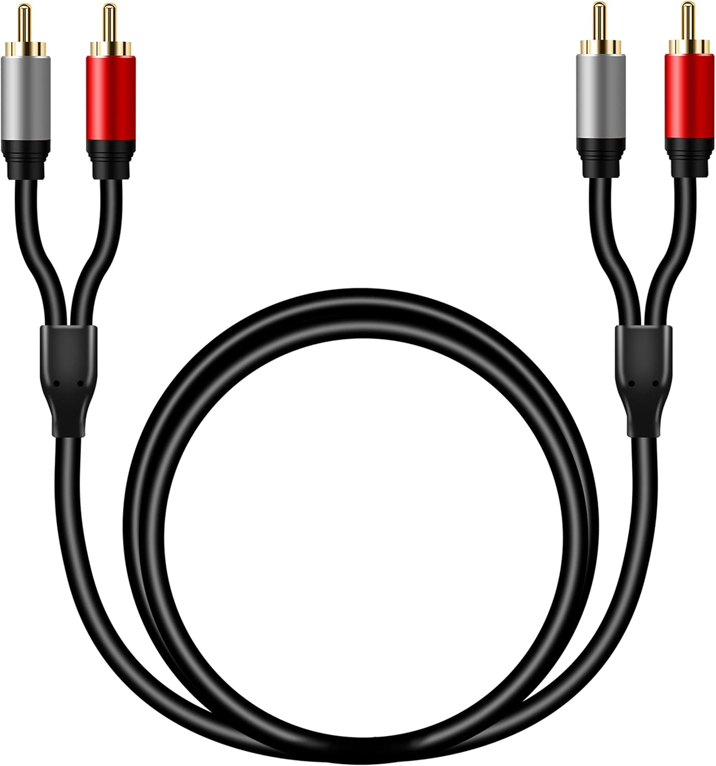 Tan QY 2RCA to 2RCA Cable 3Ft, Gold-Plated 2 RCA Male to 2 RCA Male Stereo Audio Cable for Home Theater, HDTV, Gaming Consoles, Hi-Fi Systems (3Ft/1M) - 12Ft/4M image number 3