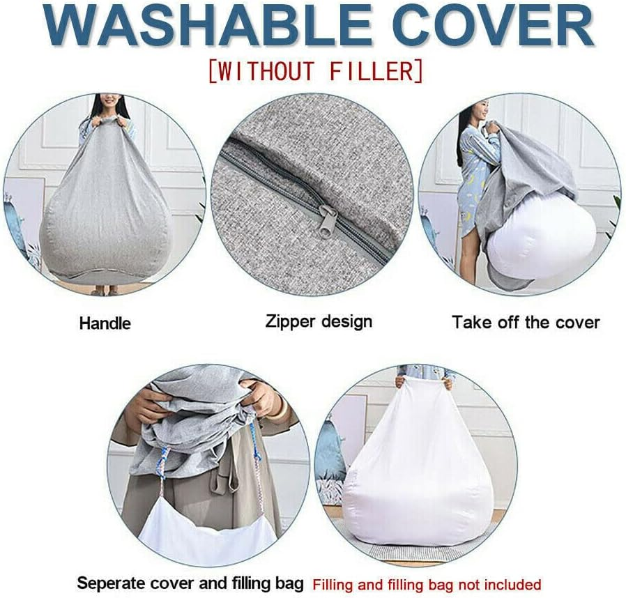 Extra Large Bean Bag Chairs Couch Sofa Cover Indoor Lazy Lounger (Liner Only, XL) image number 1