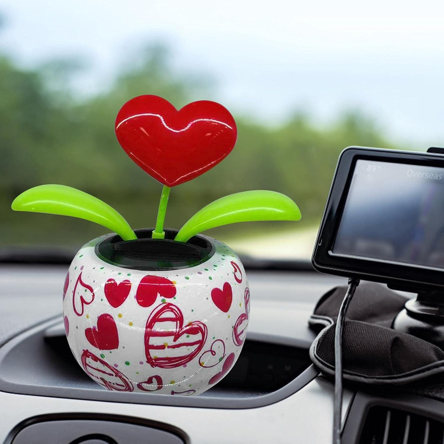 Solar Powered Flower | Solar Dancing Flower | Car Dashboard Flower Decoration | Dancing Flower Pot | Floral Swinging Toy | Car Windowsill Decoration for Dashboard Office Home Desk Window image number 3