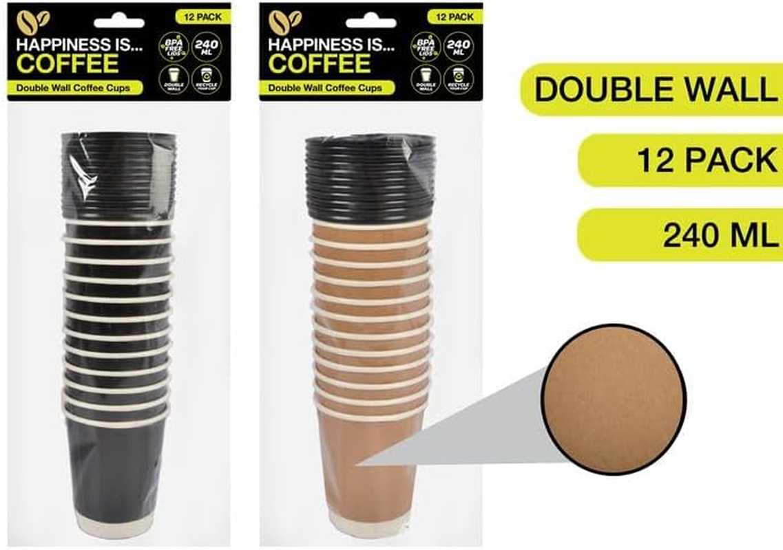 Cassia Disposable D Wall Coffee Cup 12-Piecse Set, 240 Ml Capacity image number 2