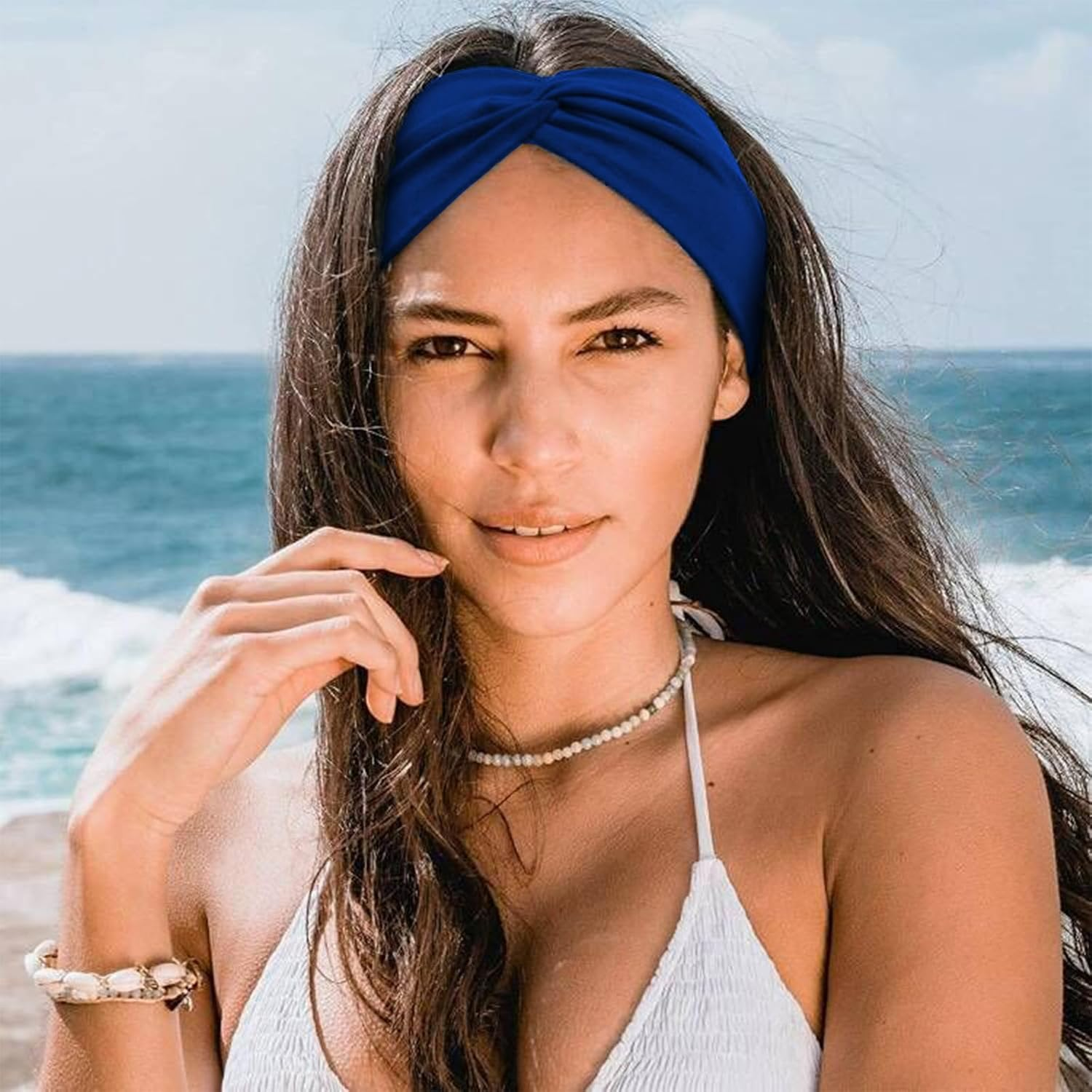 Amexo Pack of 5 Headbands, Hair Bands, Women'S Elastic Hair Band, Soft Headband, Boho Headbands, Sport, Yoga, Hair Accessories for Sports, Running, Exercise, Gym image number 6