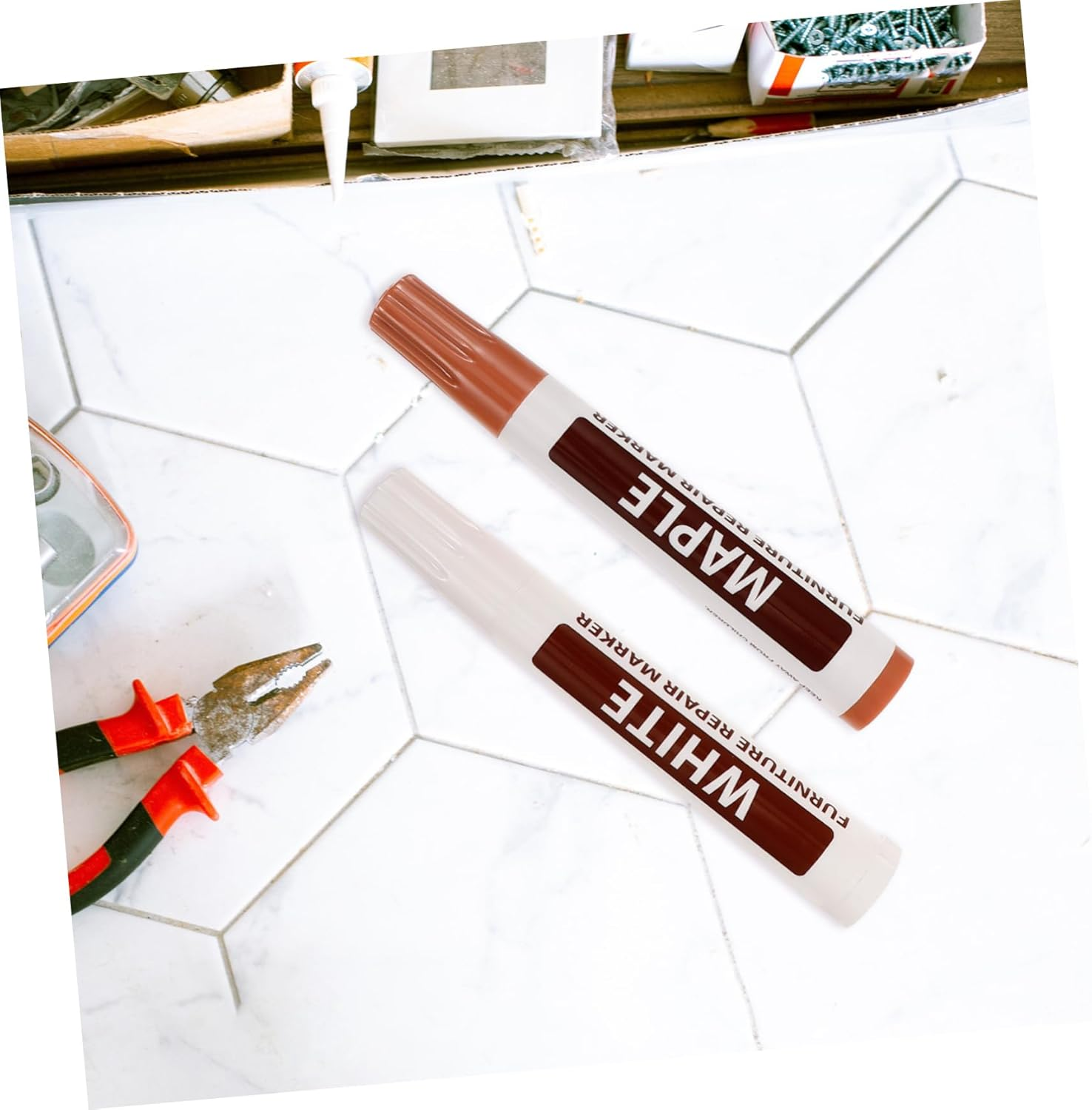 OSALADI 8Pcs Hardwood Floor Repair Kit Touch-Up Markers Pen for Furniture Scratch Repair image number 5