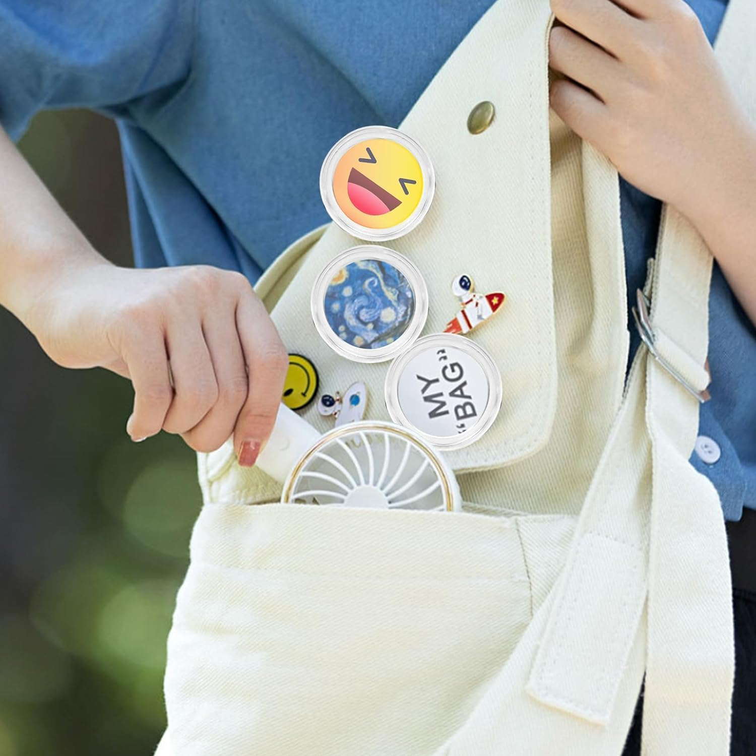 JRGTDS Acrylic Button Pin Badges, 24 Pcs 2.3 Inch Clear round Pin Blank Buttons Badges, DIY Crafts Supplies, Office, School Activities image number 5