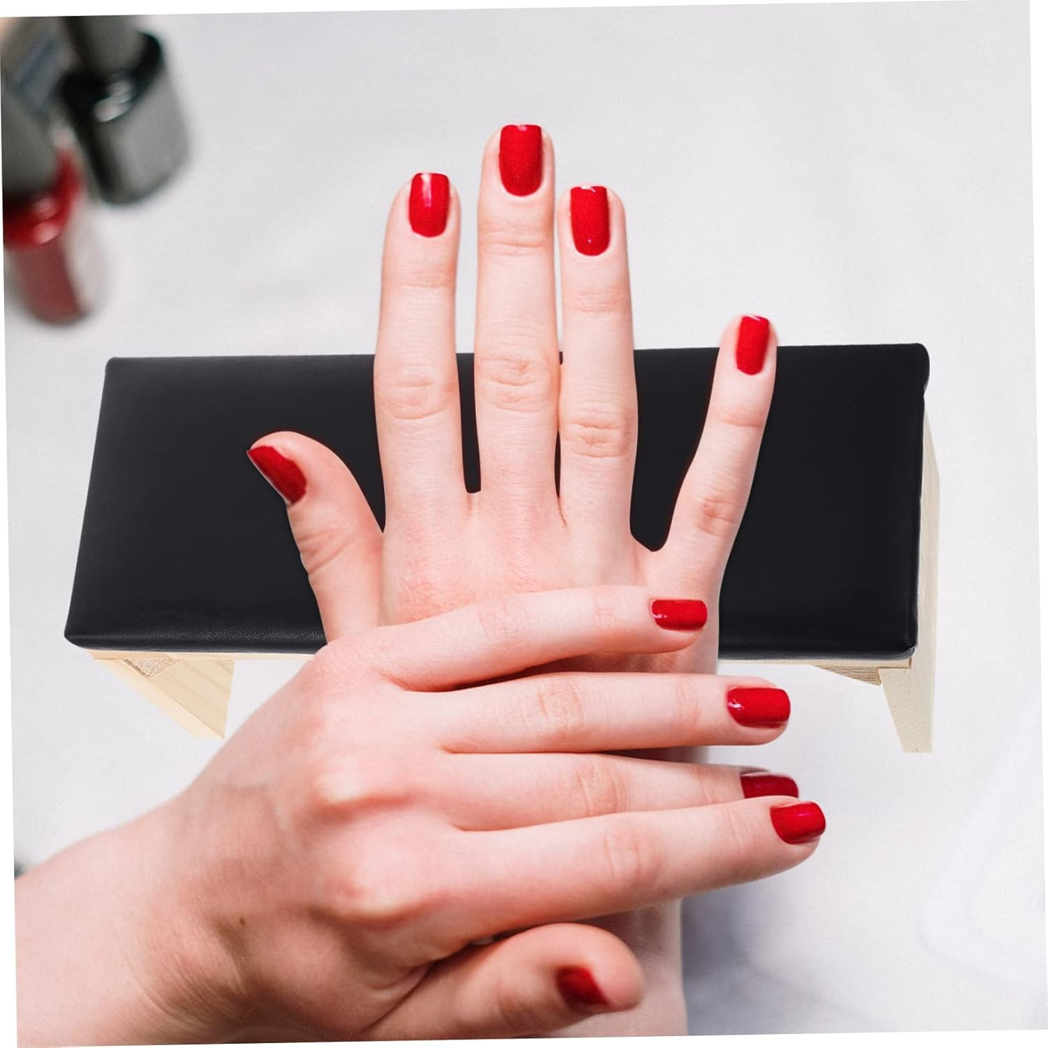 Japanese Manicure Hand Pillow Wooden Nail Art Cushion Wrist Rest for Salon and Home Use Ergonomic Height Relieves Muscle Stiffness for Nail Training and Personal Beauty Care image number 3