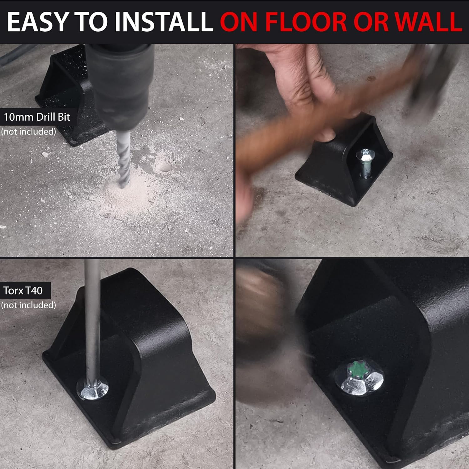 KRASER KR45B Security Anchor for Motorcycle and Bike, Anti-Crowbar Base, Compact & Resistant, Floor and Wall Concrete Anchor, Motorcycle Lock, Bike Locks Anti-Theft, Compatible with Chains and U-Locks image number 3