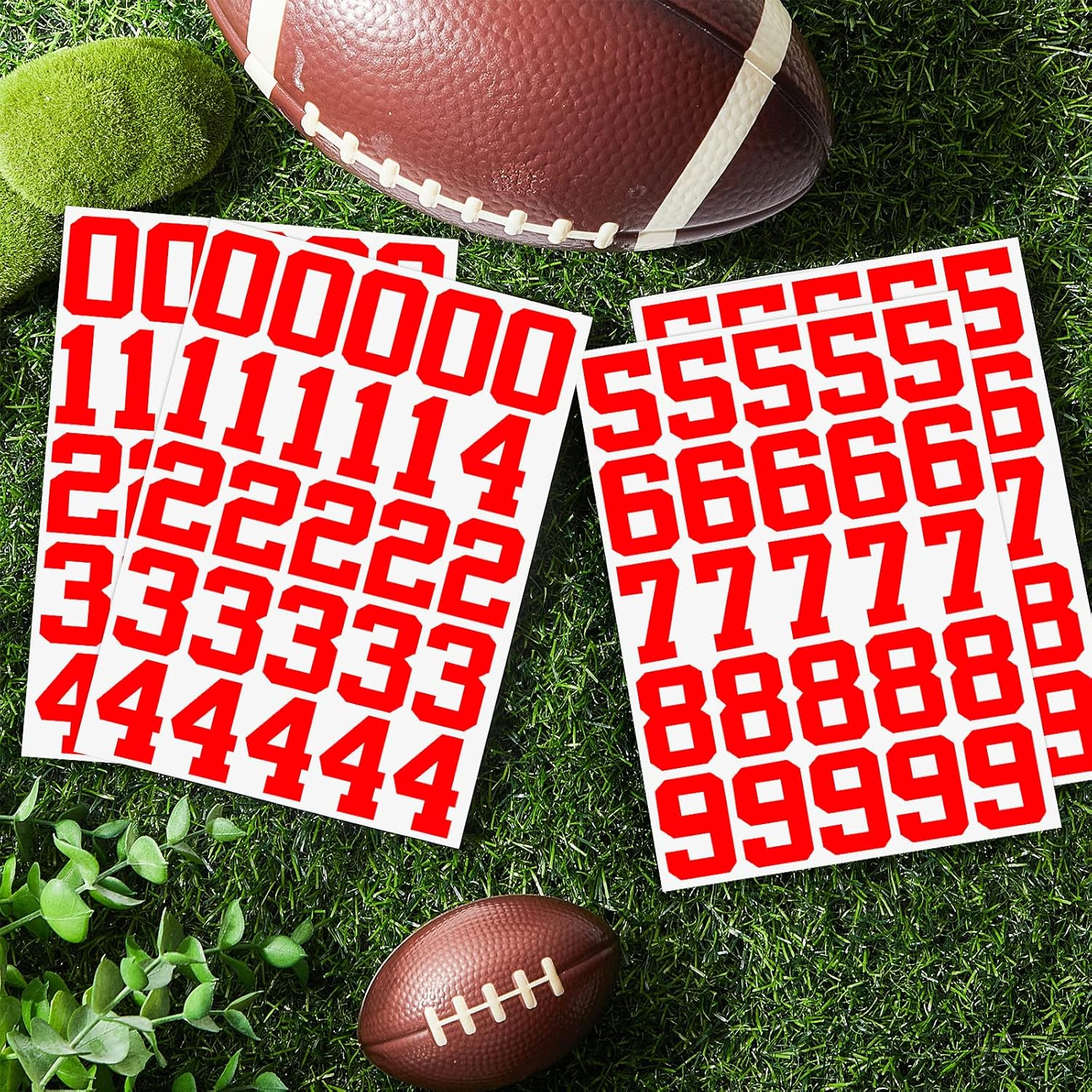 Epakh 102 Pcs Baseball Numbers Sticker 1.25 Inch Vinyl White Sports Helmet Numbers Decals Self Adhesive Stickers for Baseball, Hockey, Football, Lacrosse, Batting (Red) image number 5
