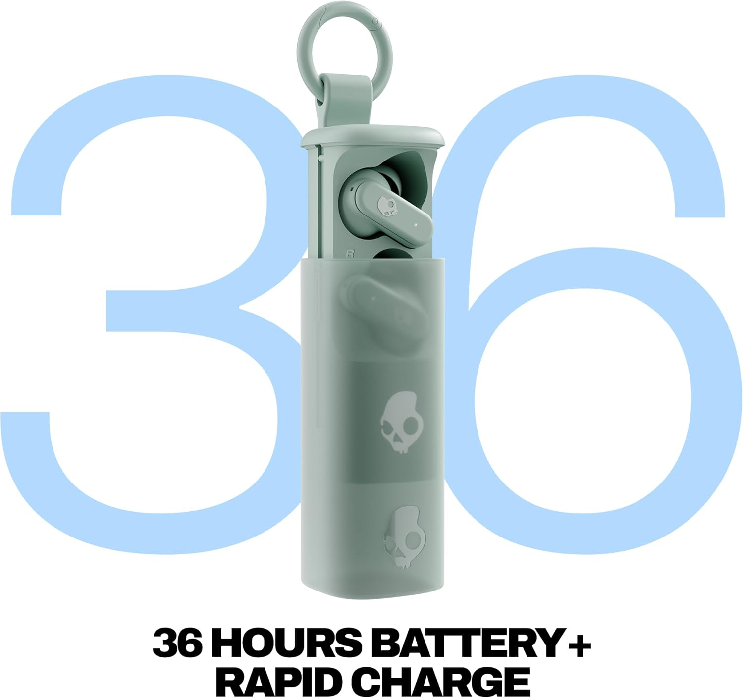 Skullcandy Dime Evo In-Ear Wireless Earbuds, 36 Hr Battery, Microphone, Works with Iphone Android and Bluetooth Devices - Preppy Summer Resort image number 6