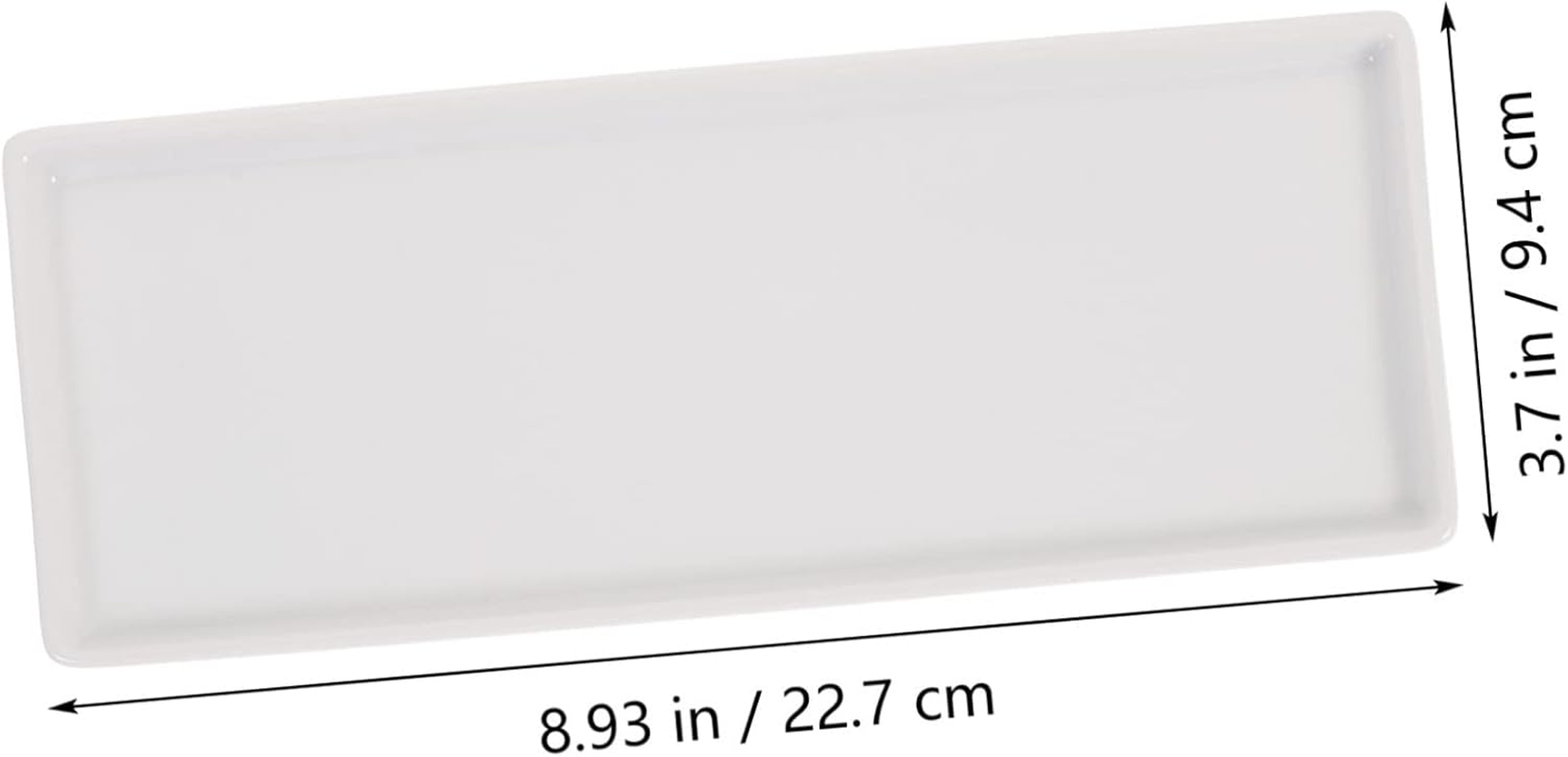 Operitacx Storage Large Rectangular Ceramic Tray Decorative Jewelry Organizer for Bathroom Home Hotel image number 3