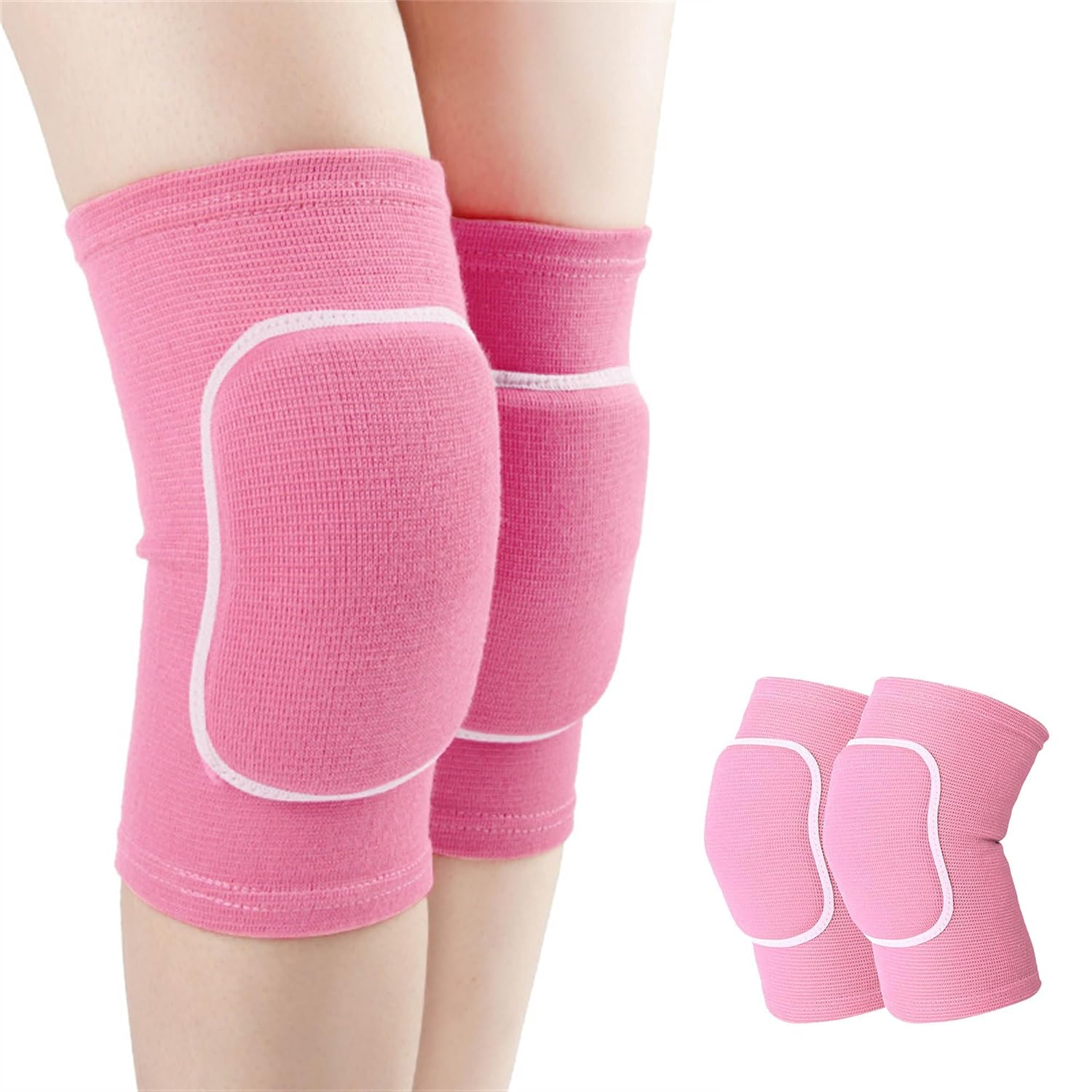 MJIYSGS Knee Pads for Women, Soft Dance Knee Pads Wrestling Knee Pads Volleyball, Dancing, Football, Yoga, Basketball, and Skating Work Flexible Elastic Knee Support (Pink, X-Small) image number 5