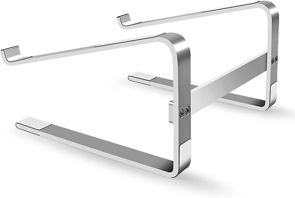 MMOBIEL Laptop Stand Tall - Riser 10 to 18 Inches - Ventilated Laptop Holder Universal - Stand for Desk Compatible with Macbook, Notebook, ASUS and More - Incl. Tools - Aluminum image number 1