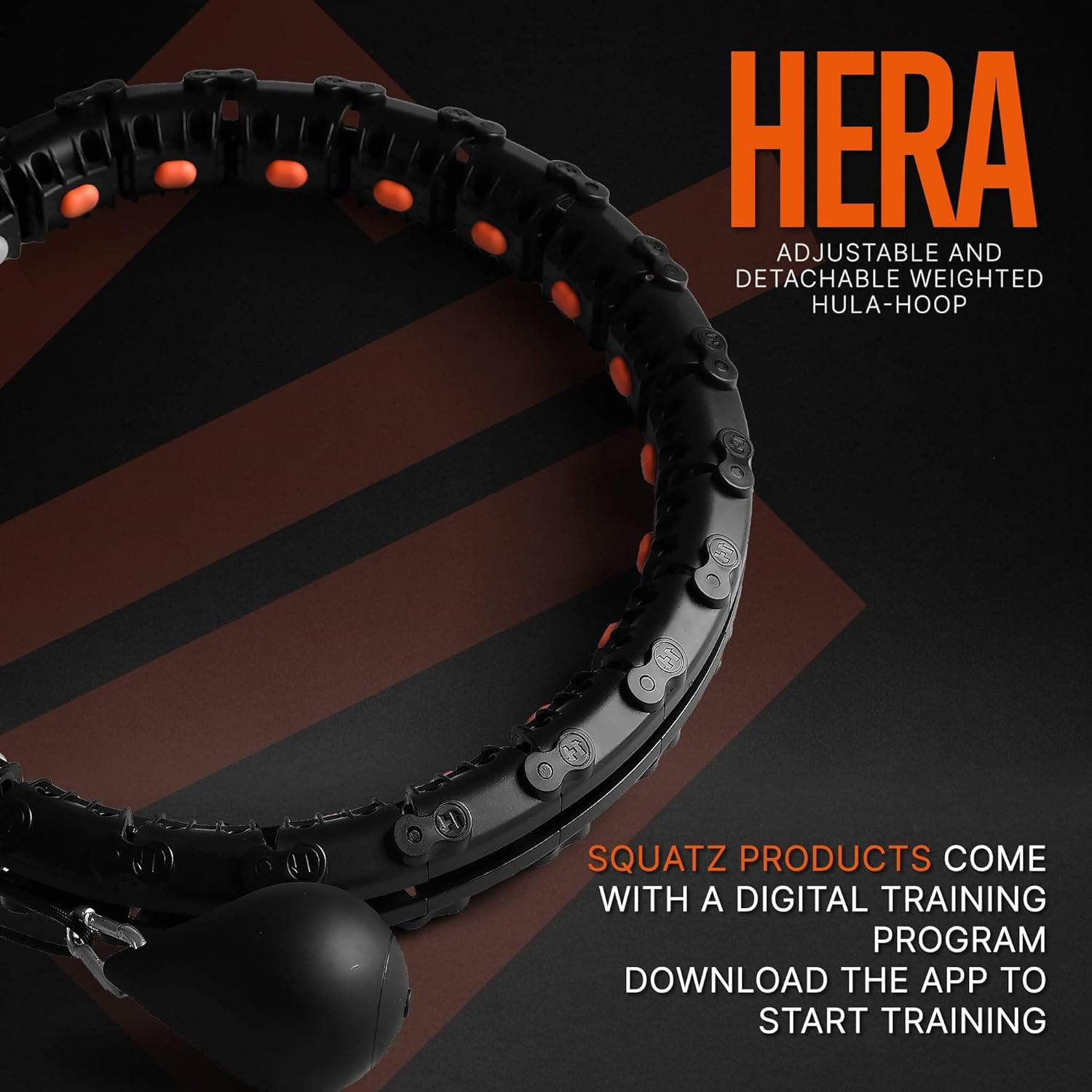 SQUATZ Exercise Hula Hoop for Adults Weight Loss - Weighted Hula Hoop for Workout, Adjustable & Detachable Weighted Hula-Hoop