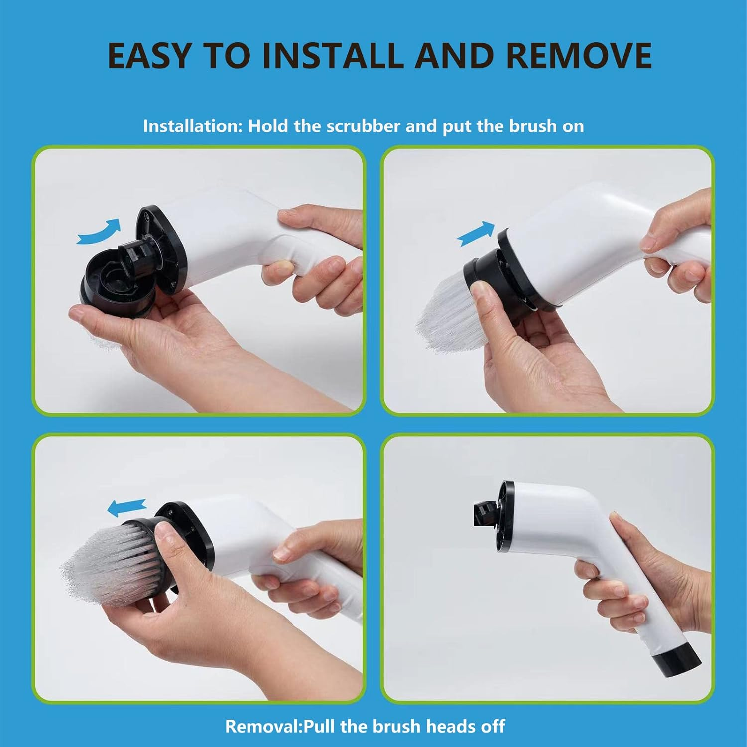 Leebein ANS-8050 & ANS-8051 Electric Spin Scrubber Replacement Brush Heads, 7Pcs Extra Brush Accessories Kit for Leebein ANS-8050 & ANS-8051 Cordless Cleaning Brush Only - Scrubber Not Included image number 2